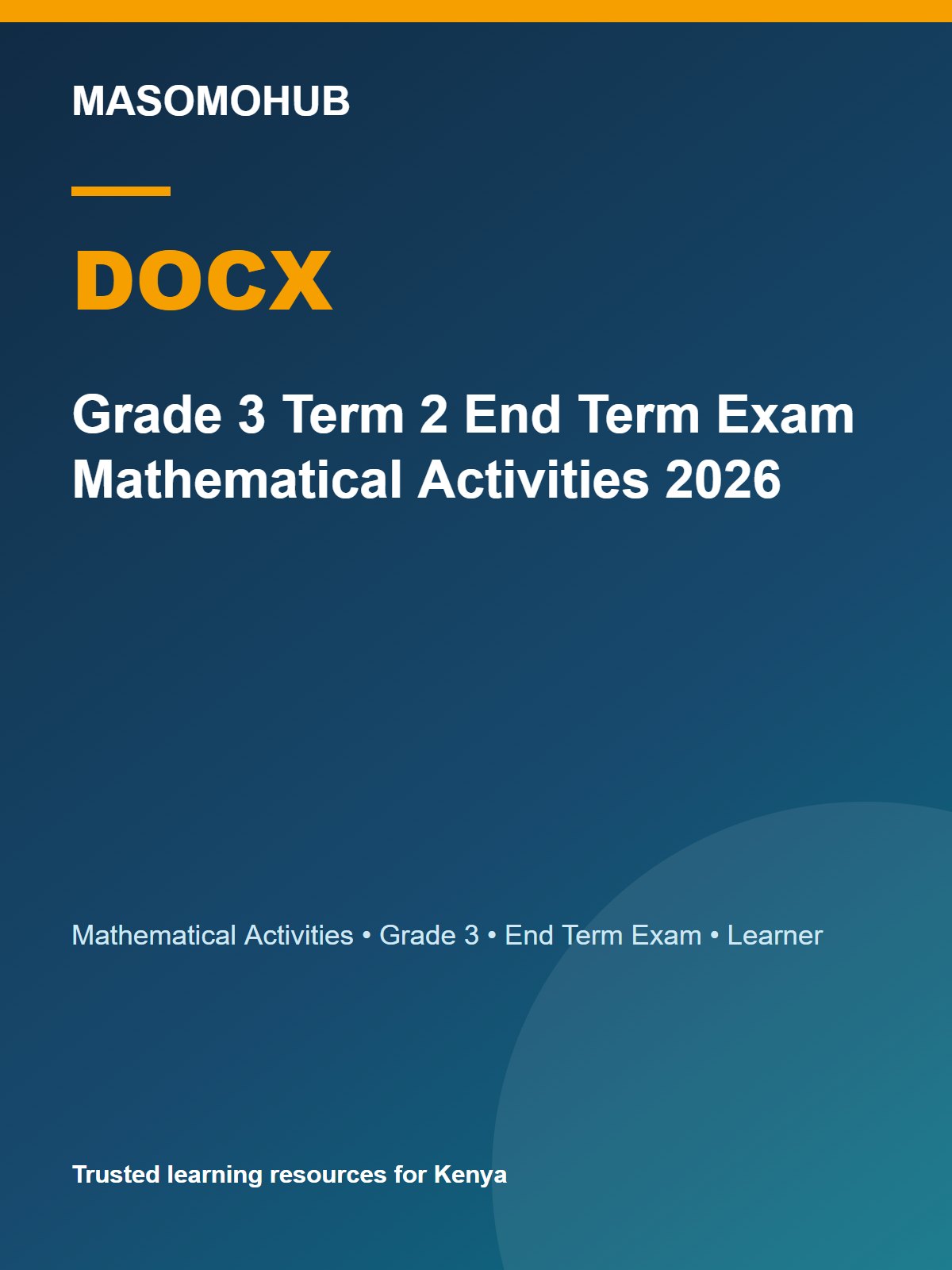 Thumbnail preview of Grade 3 Term 2 End Term Exam Mathematical Activities 2026