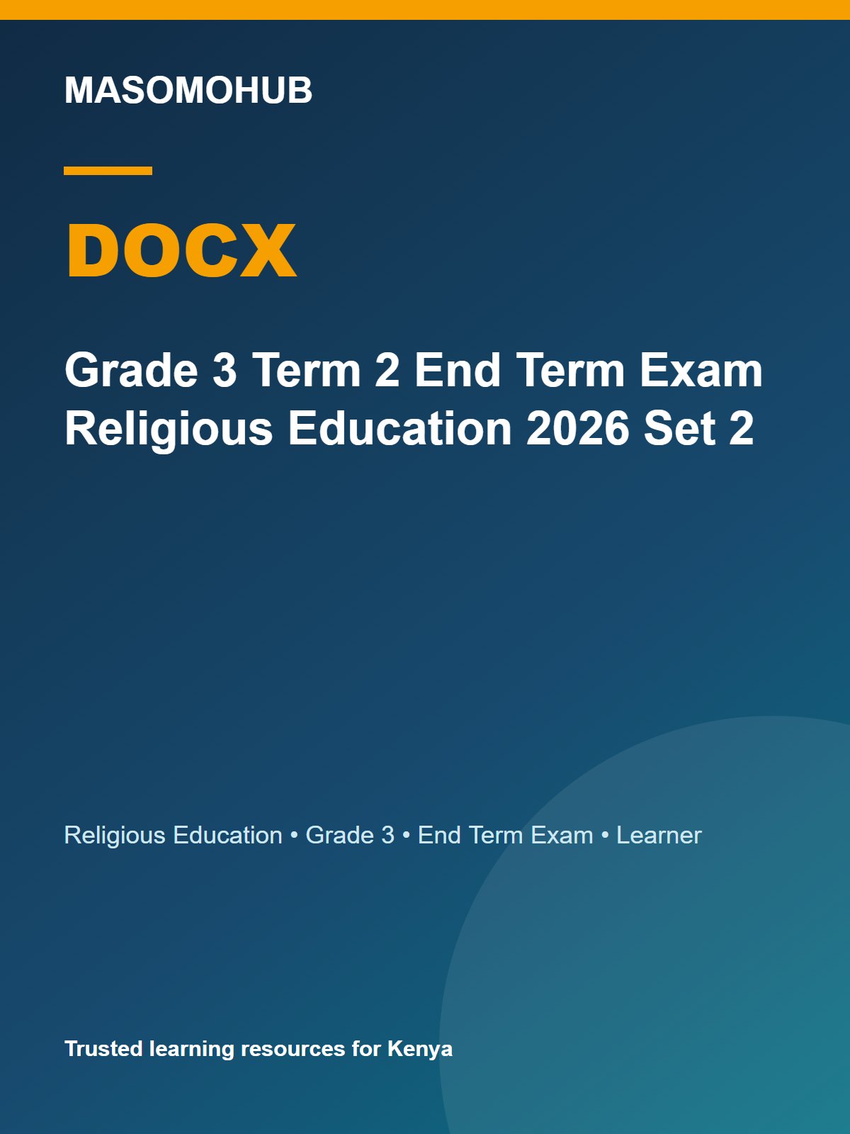 Thumbnail preview of Grade 3 Term 2 End Term Exam Religious Education 2026 Set 2