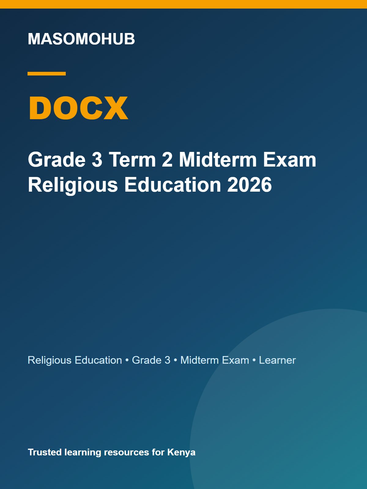 Thumbnail preview of Grade 3 Term 2 Midterm Exam Religious Education 2026