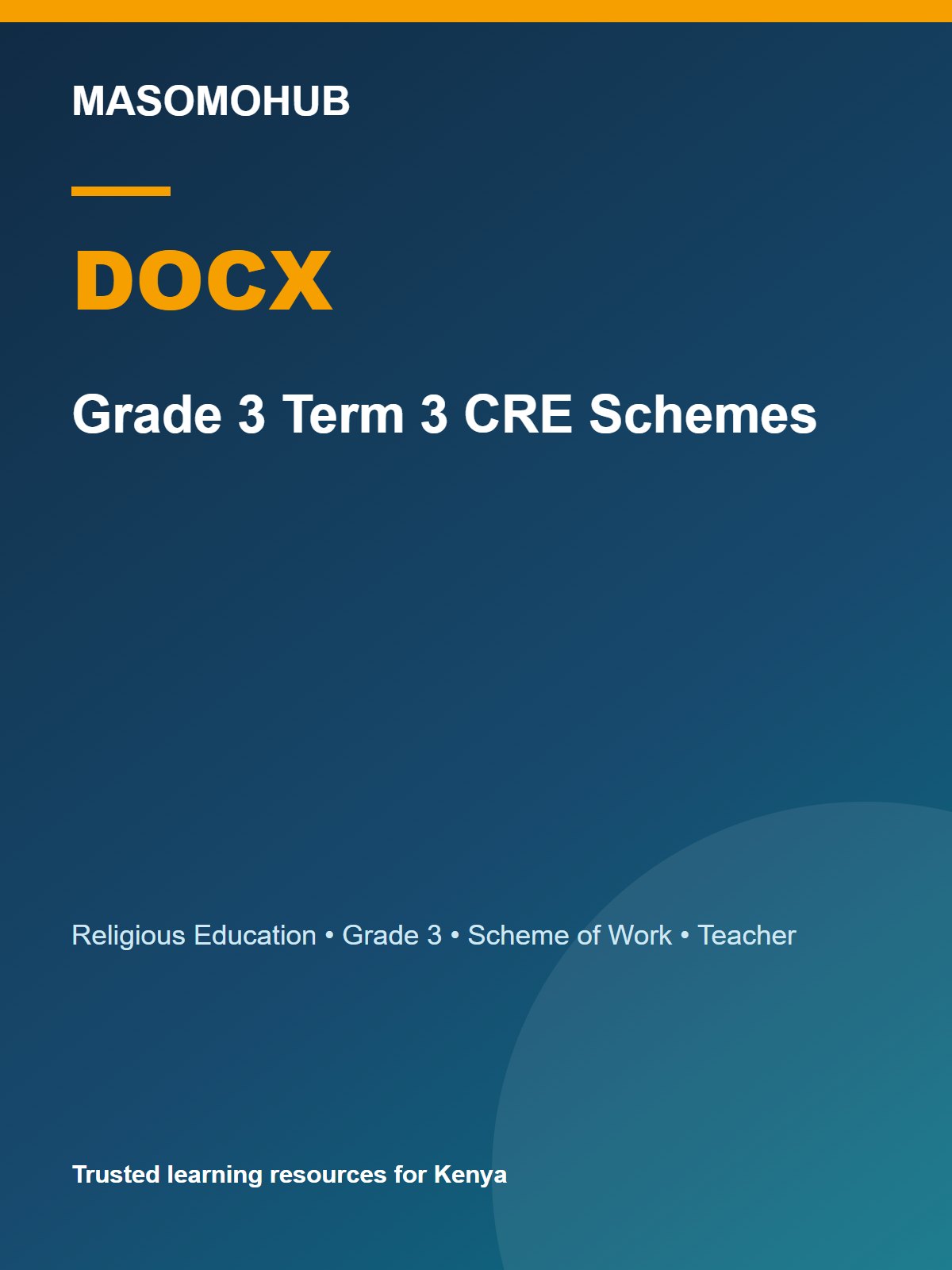 Thumbnail preview of Grade 3 Term 3 CRE Schemes