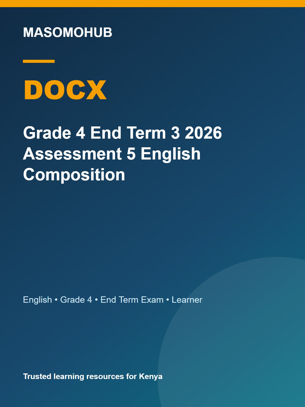 Thumbnail preview of Grade 4 End Term 3 2026 Assessment 5 English Composition