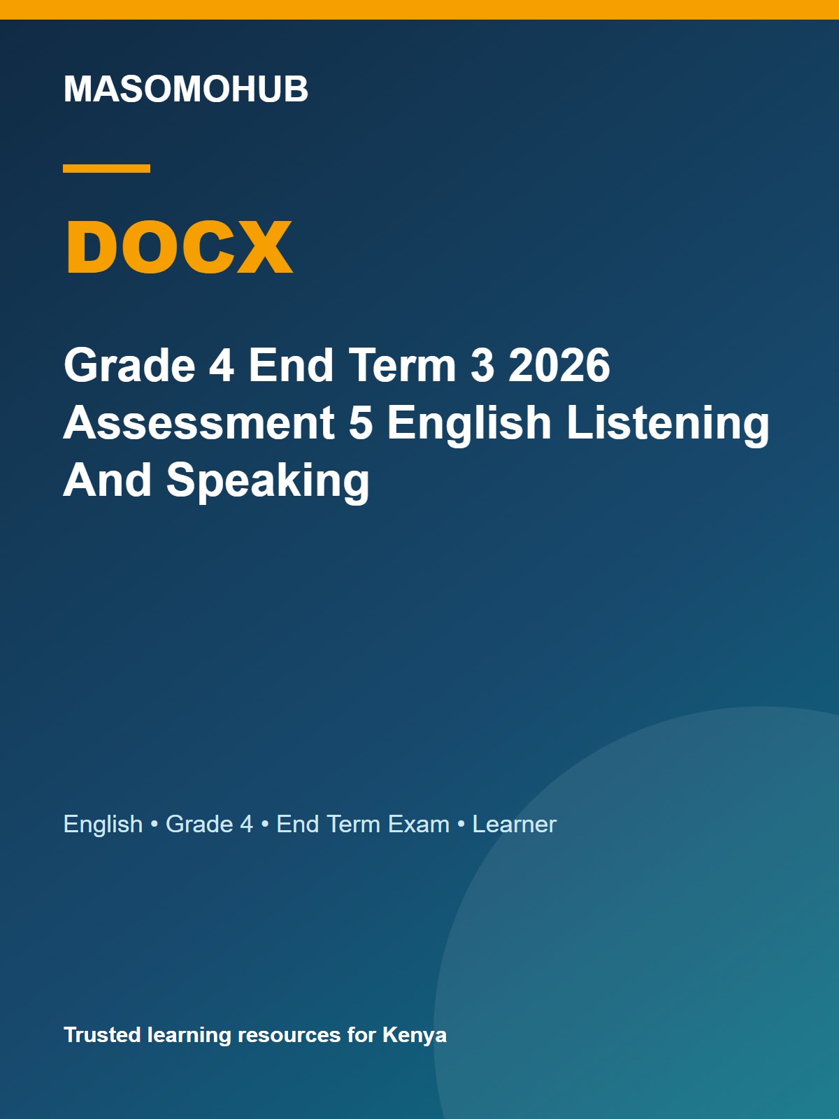 Thumbnail preview of Grade 4 End Term 3 2026 Assessment 5 English Listening And Speaking
