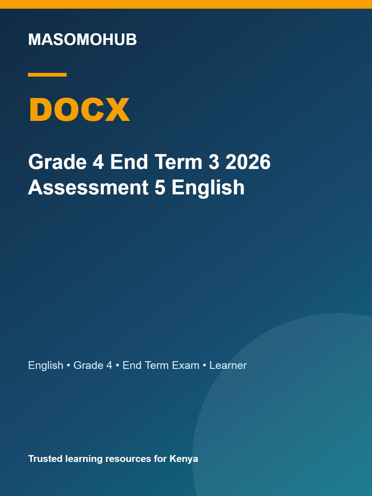 Thumbnail preview of Grade 4 End Term 3 2026 Assessment 5 English