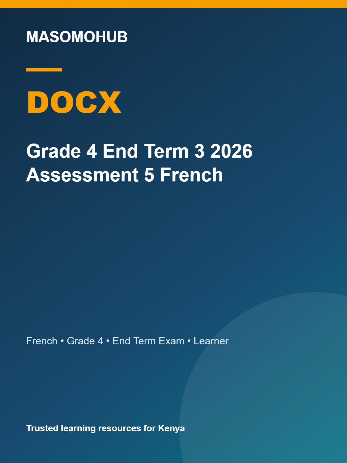Thumbnail preview of Grade 4 End Term 3 2026 Assessment 5 French