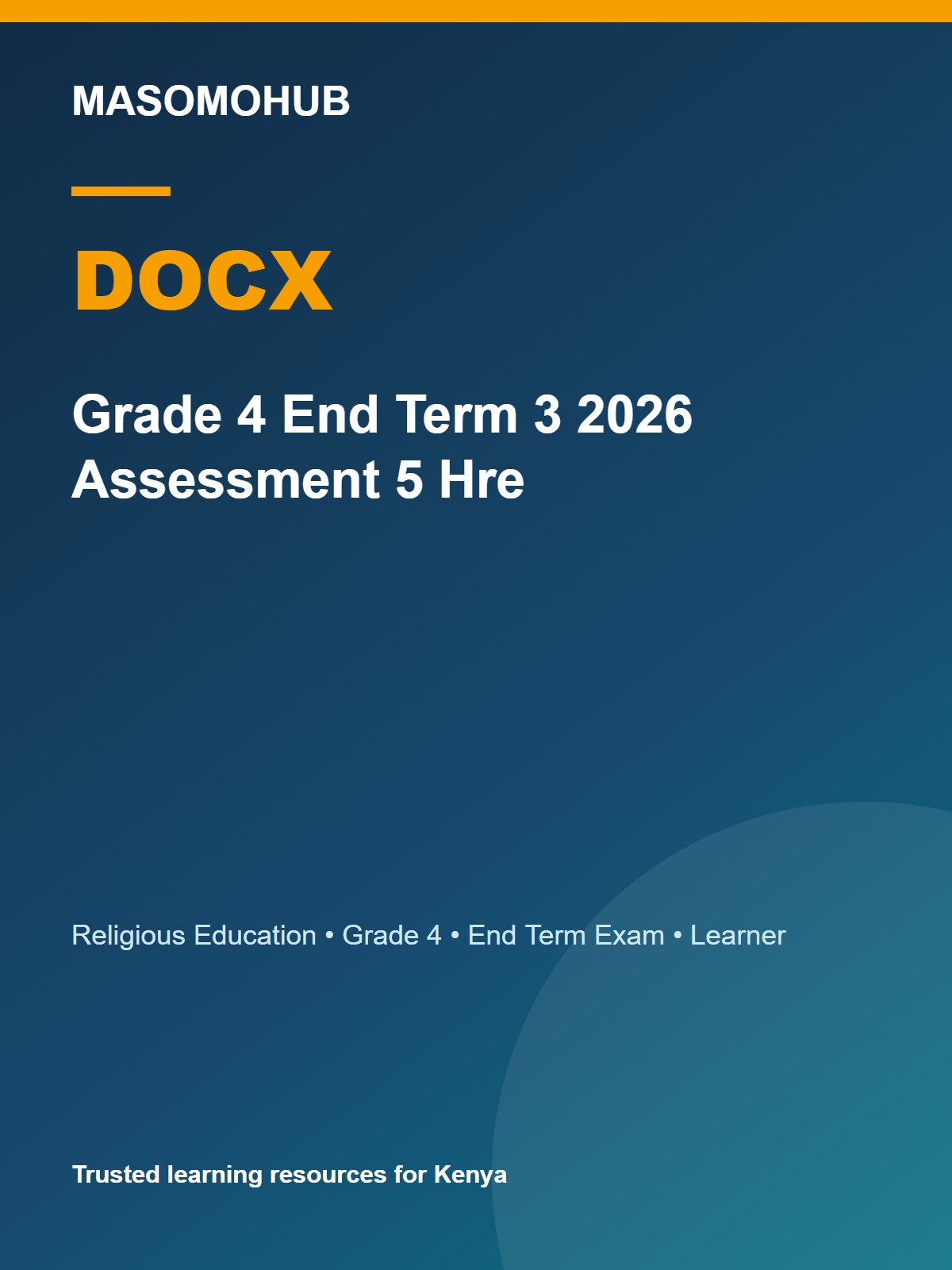 Thumbnail preview of Grade 4 End Term 3 2026 Assessment 5 Hre
