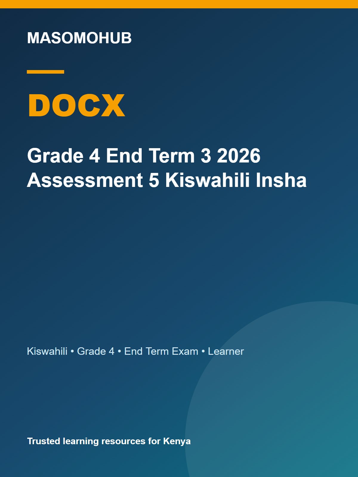 Thumbnail preview of Grade 4 End Term 3 2026 Assessment 5 Kiswahili Insha