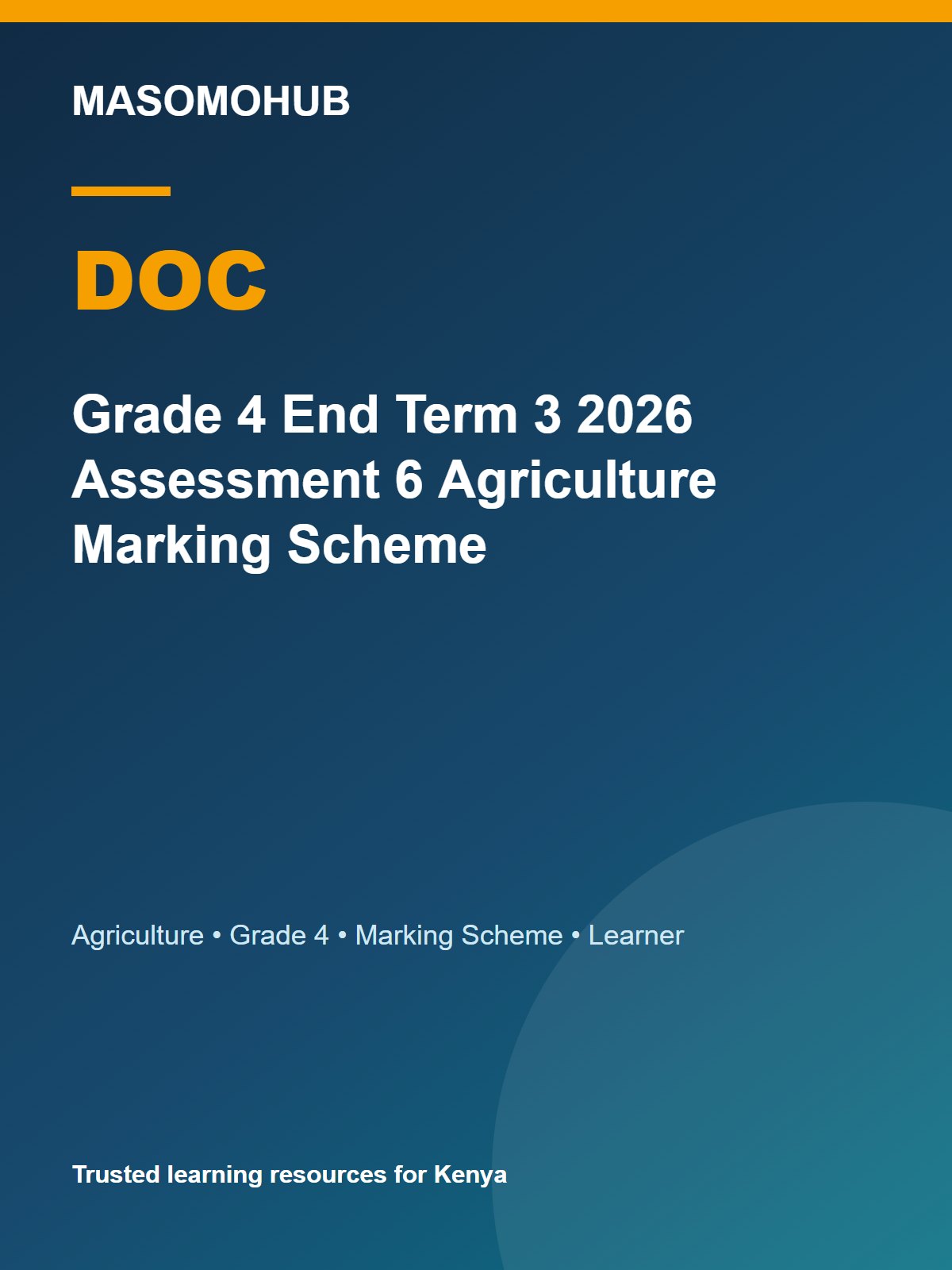 Thumbnail preview of Grade 4 End Term 3 2026 Assessment 6 Agriculture Marking Scheme