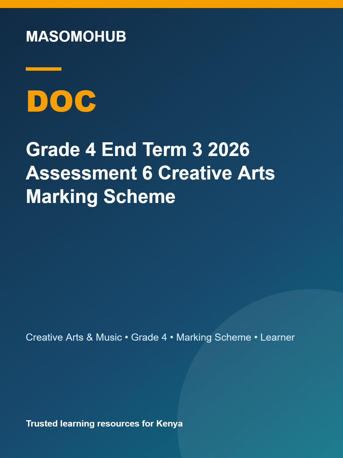 Thumbnail preview of Grade 4 End Term 3 2026 Assessment 6 Creative Arts Marking Scheme