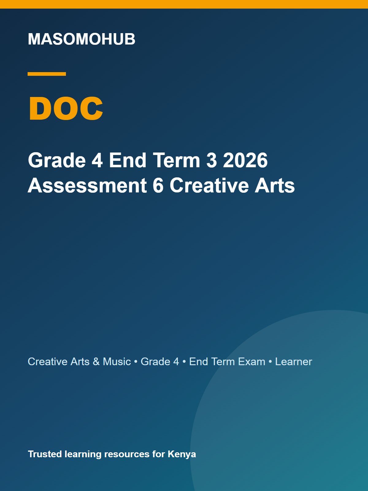 Thumbnail preview of Grade 4 End Term 3 2026 Assessment 6 Creative Arts