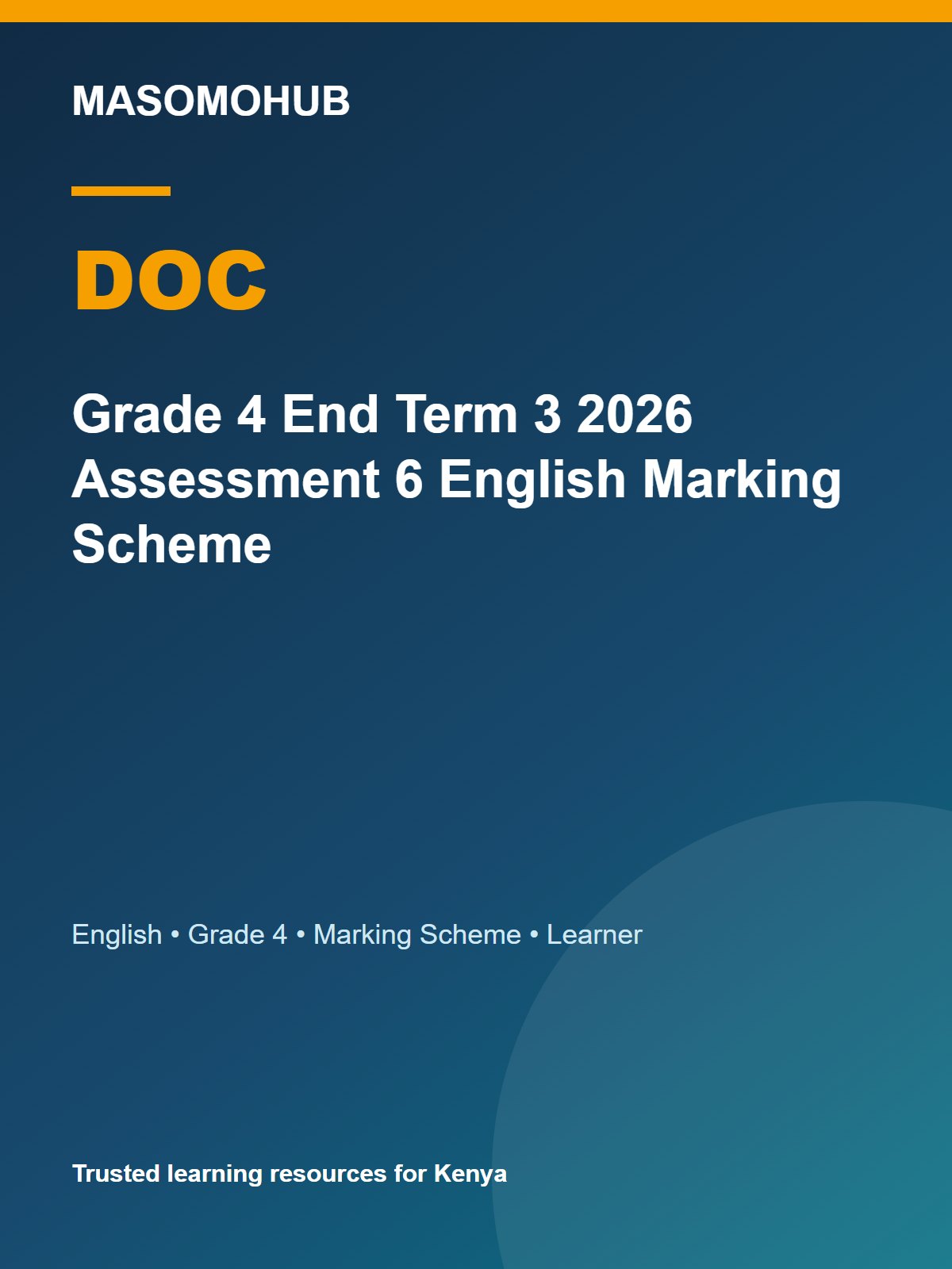 Thumbnail preview of Grade 4 End Term 3 2026 Assessment 6 English Marking Scheme