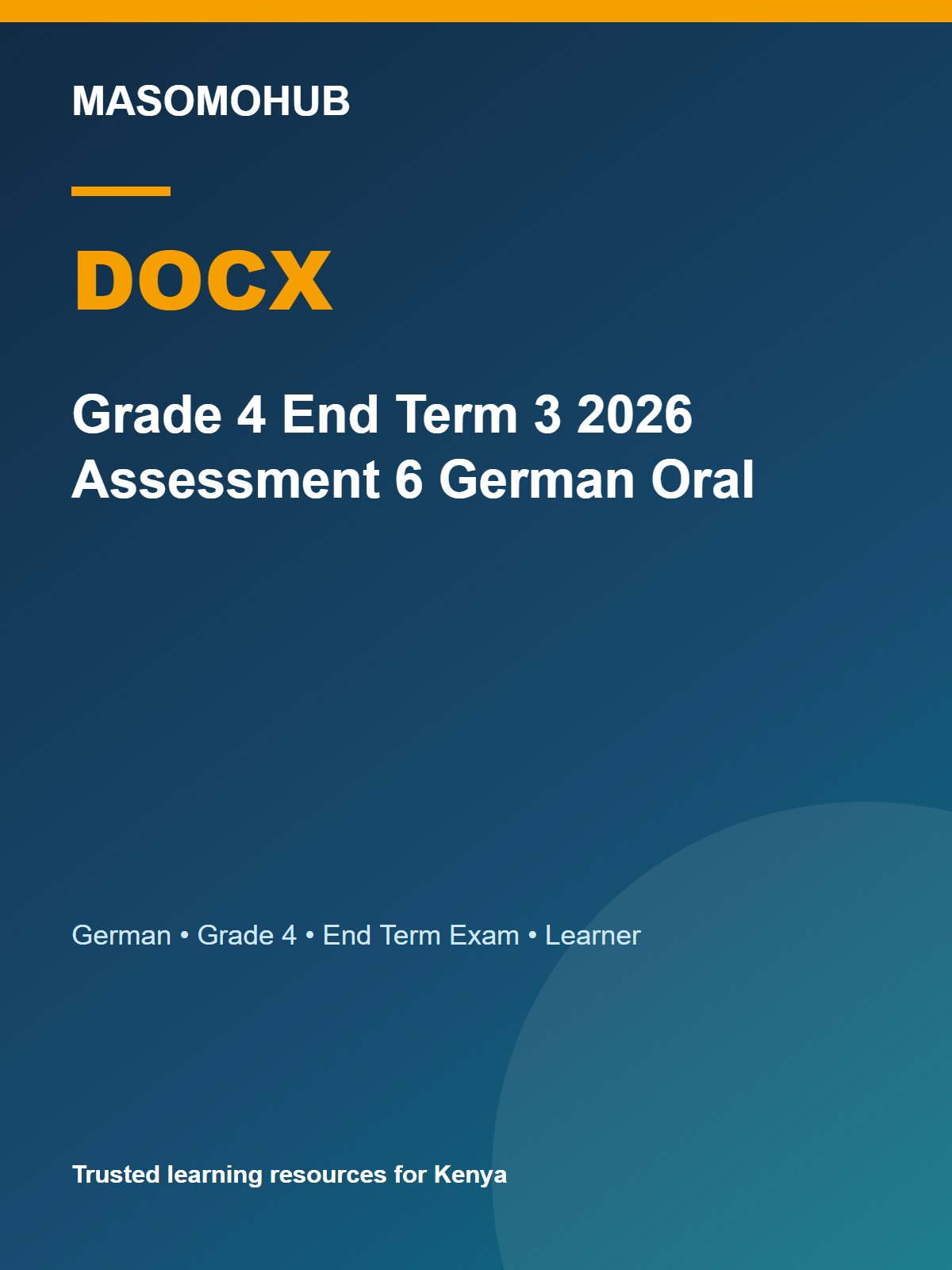 Thumbnail preview of Grade 4 End Term 3 2026 Assessment 6 German Oral