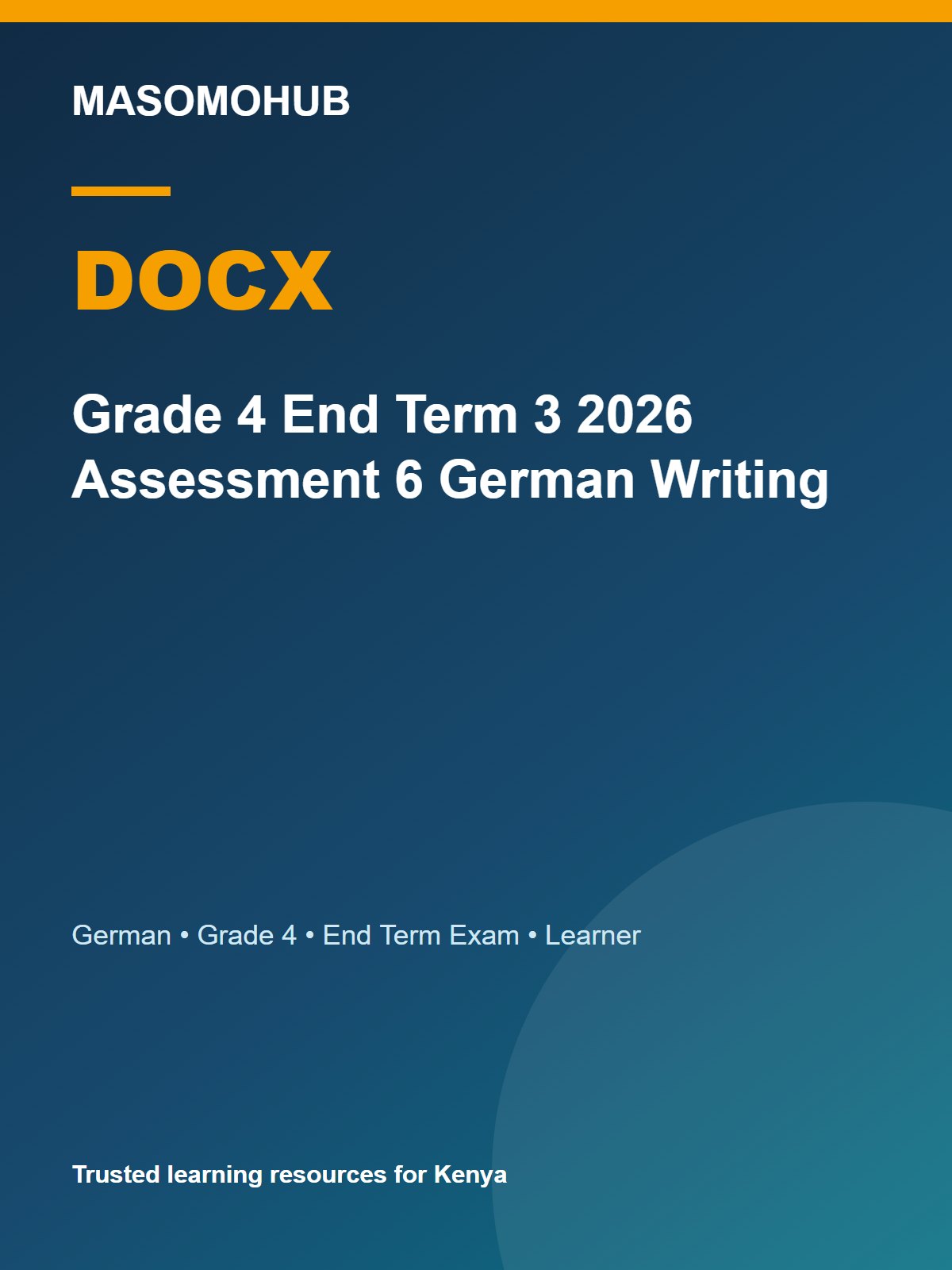 Thumbnail preview of Grade 4 End Term 3 2026 Assessment 6 German Writing