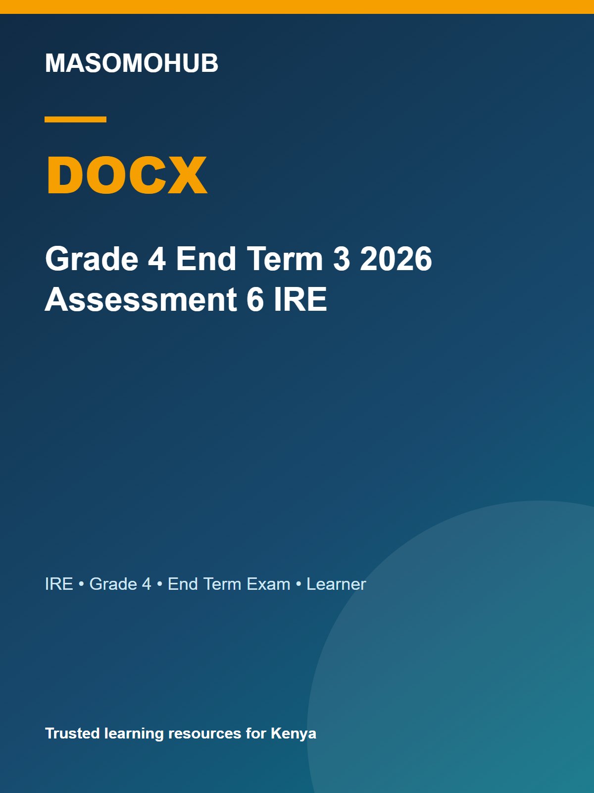 Thumbnail preview of Grade 4 End Term 3 2026 Assessment 6 IRE