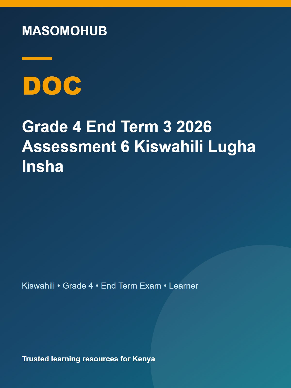 Thumbnail preview of Grade 4 End Term 3 2026 Assessment 6 Kiswahili Lugha Insha