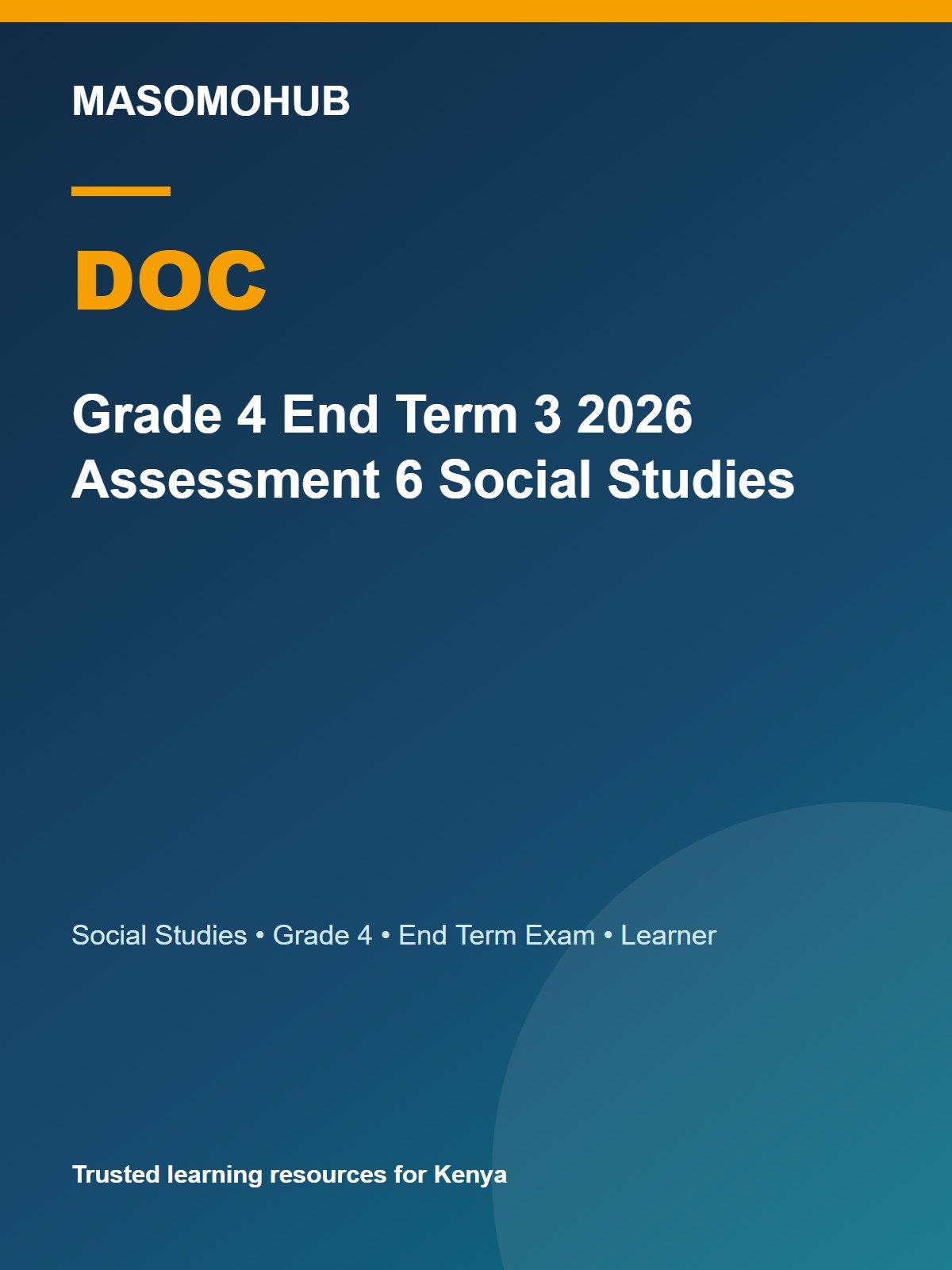 Thumbnail preview of Grade 4 End Term 3 2026 Assessment 6 Social Studies