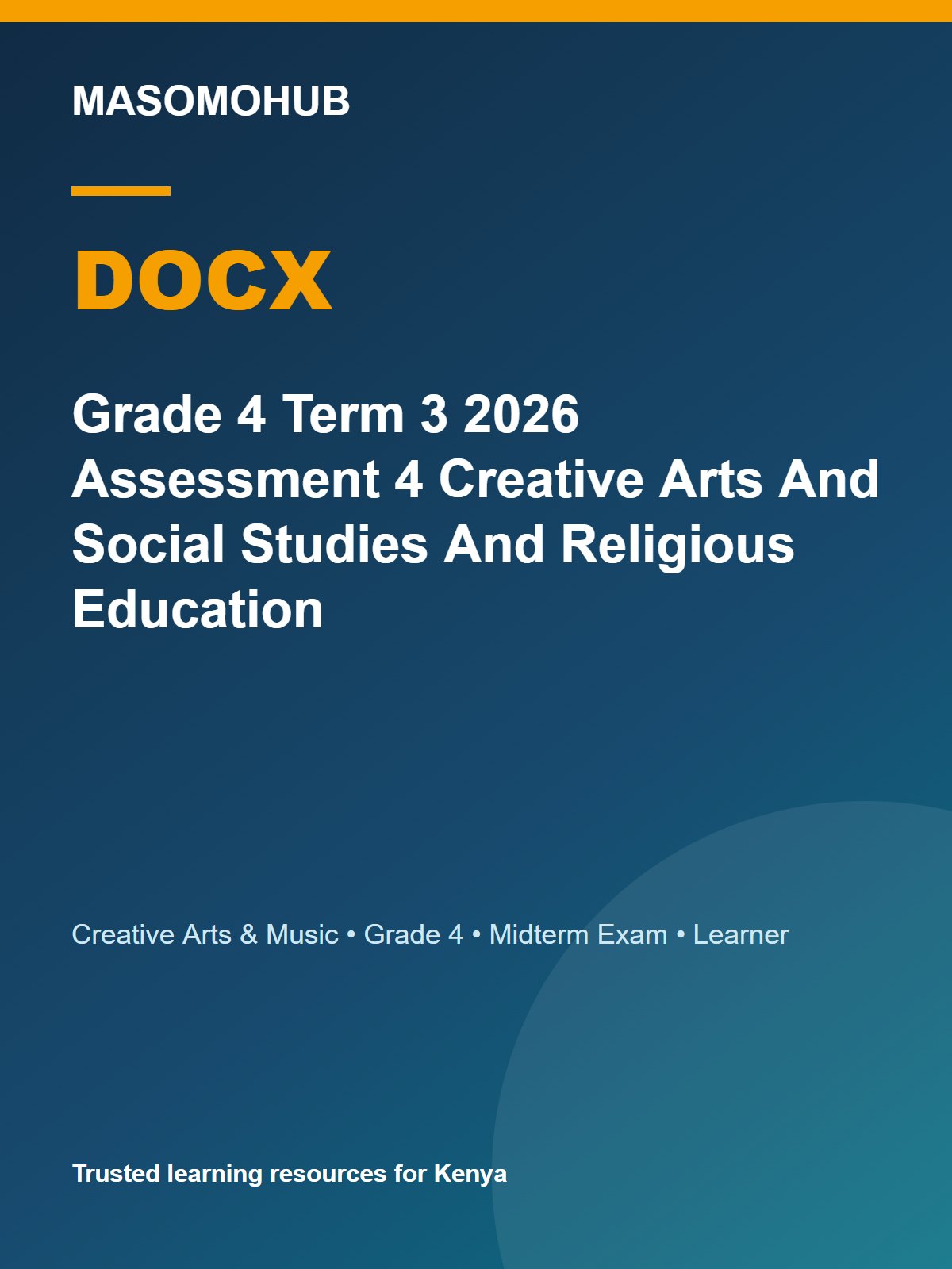 Thumbnail preview of Grade 4 Term 3 2026 Assessment 4 Creative Arts And Social Studies And Religious Education