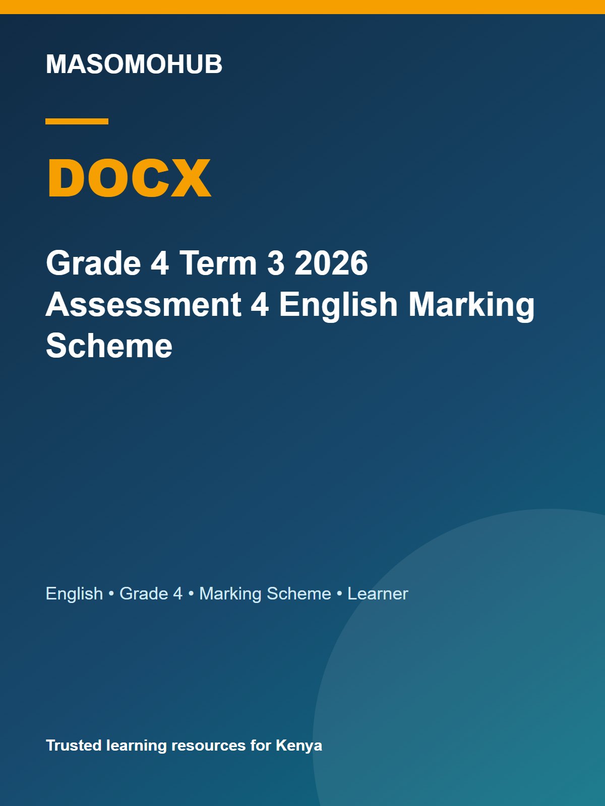 Thumbnail preview of Grade 4 Term 3 2026 Assessment 4 English Marking Scheme
