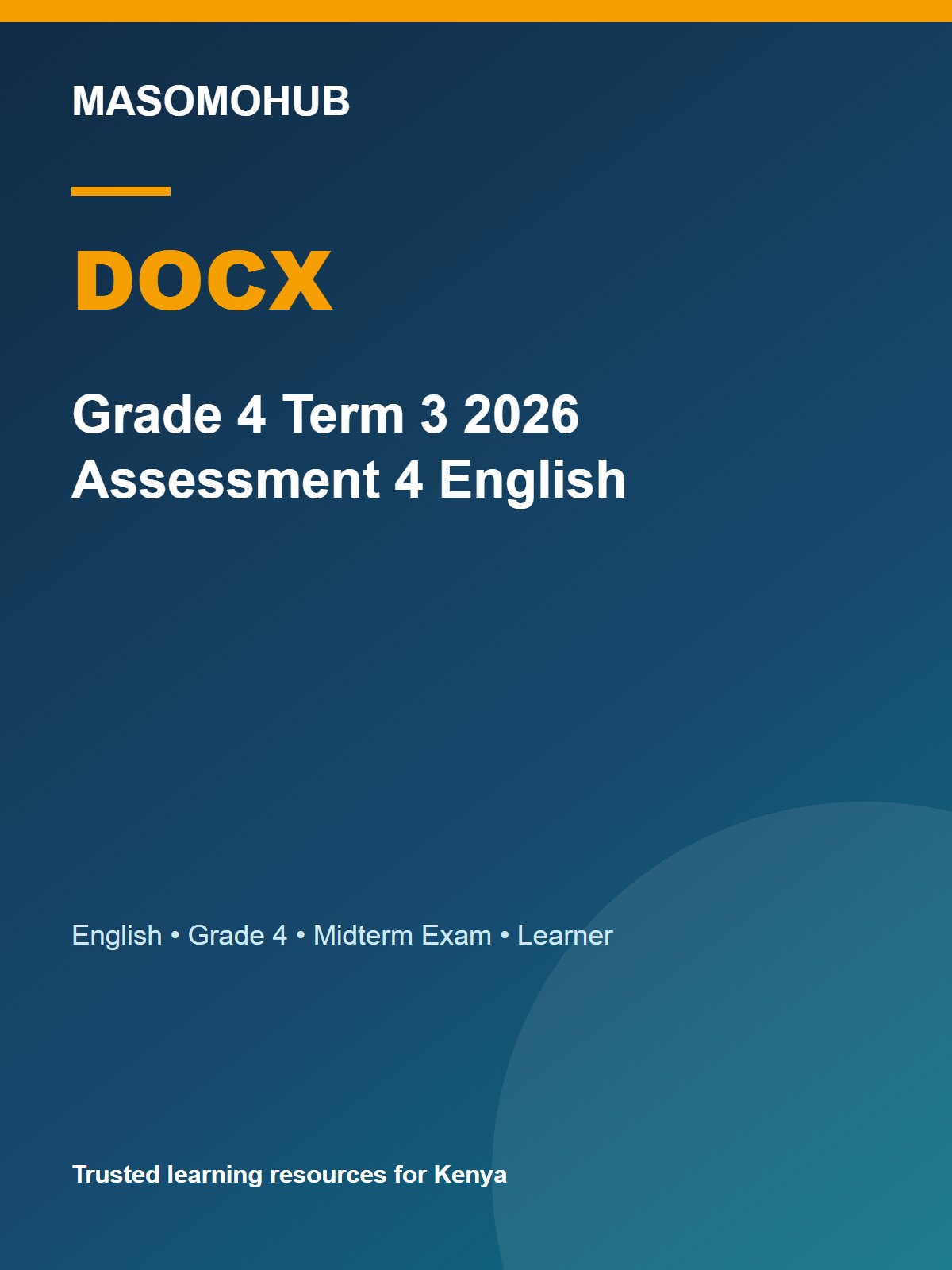 Thumbnail preview of Grade 4 Term 3 2026 Assessment 4 English