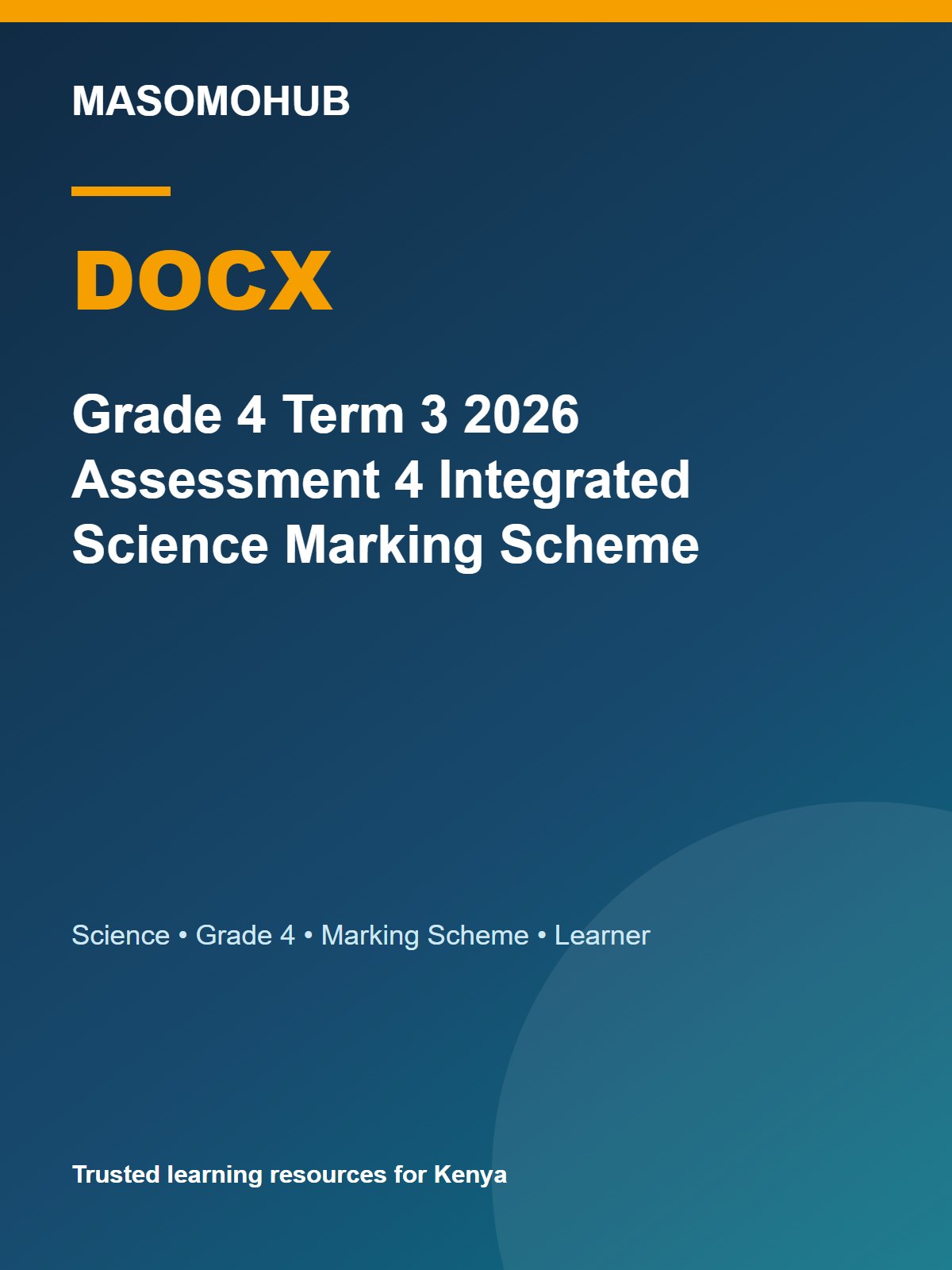 Thumbnail preview of Grade 4 Term 3 2026 Assessment 4 Integrated Science Marking Scheme