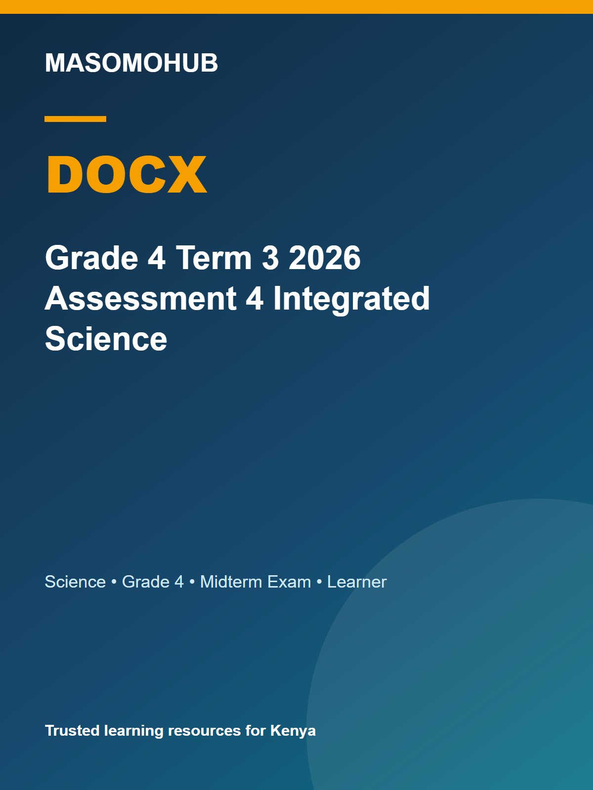 Thumbnail preview of Grade 4 Term 3 2026 Assessment 4 Integrated Science