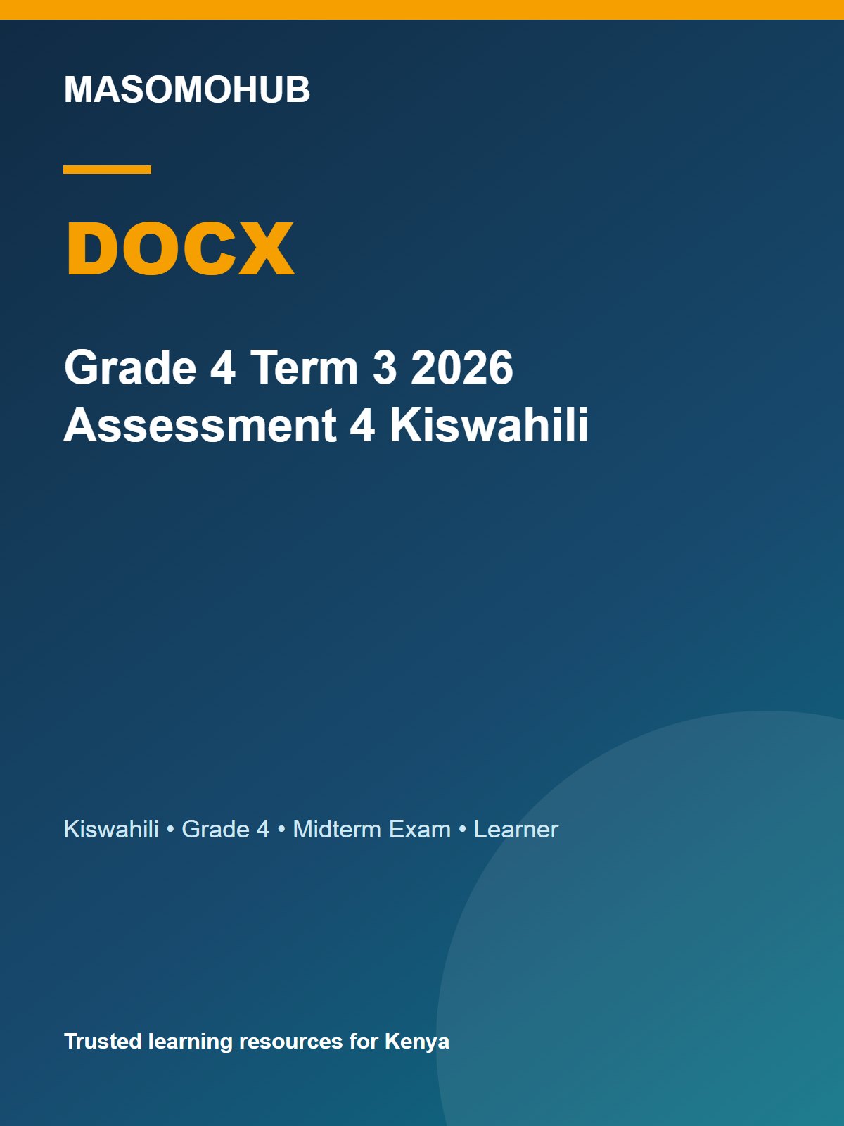 Thumbnail preview of Grade 4 Term 3 2026 Assessment 4 Kiswahili