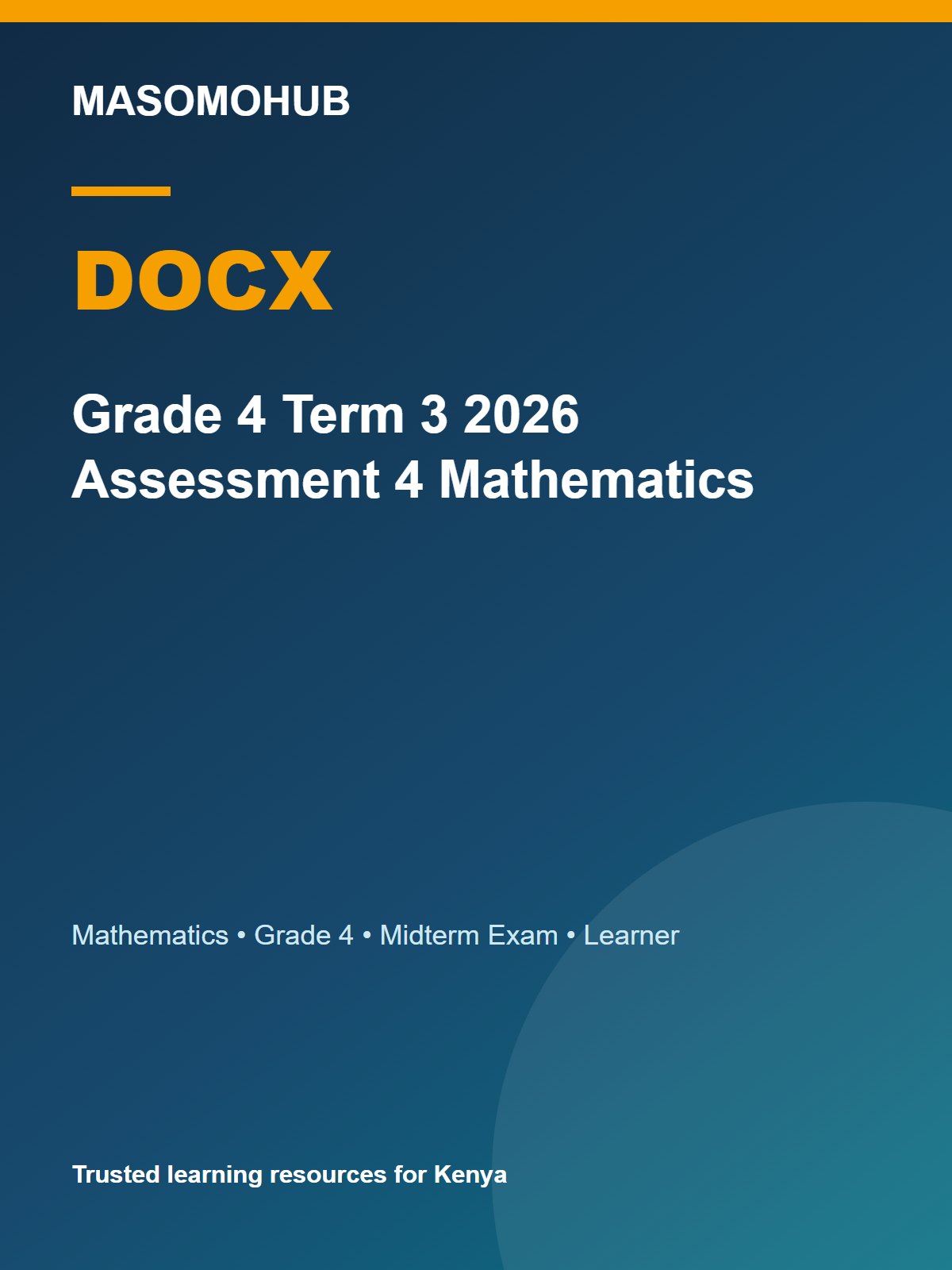 Thumbnail preview of Grade 4 Term 3 2026 Assessment 4 Mathematics