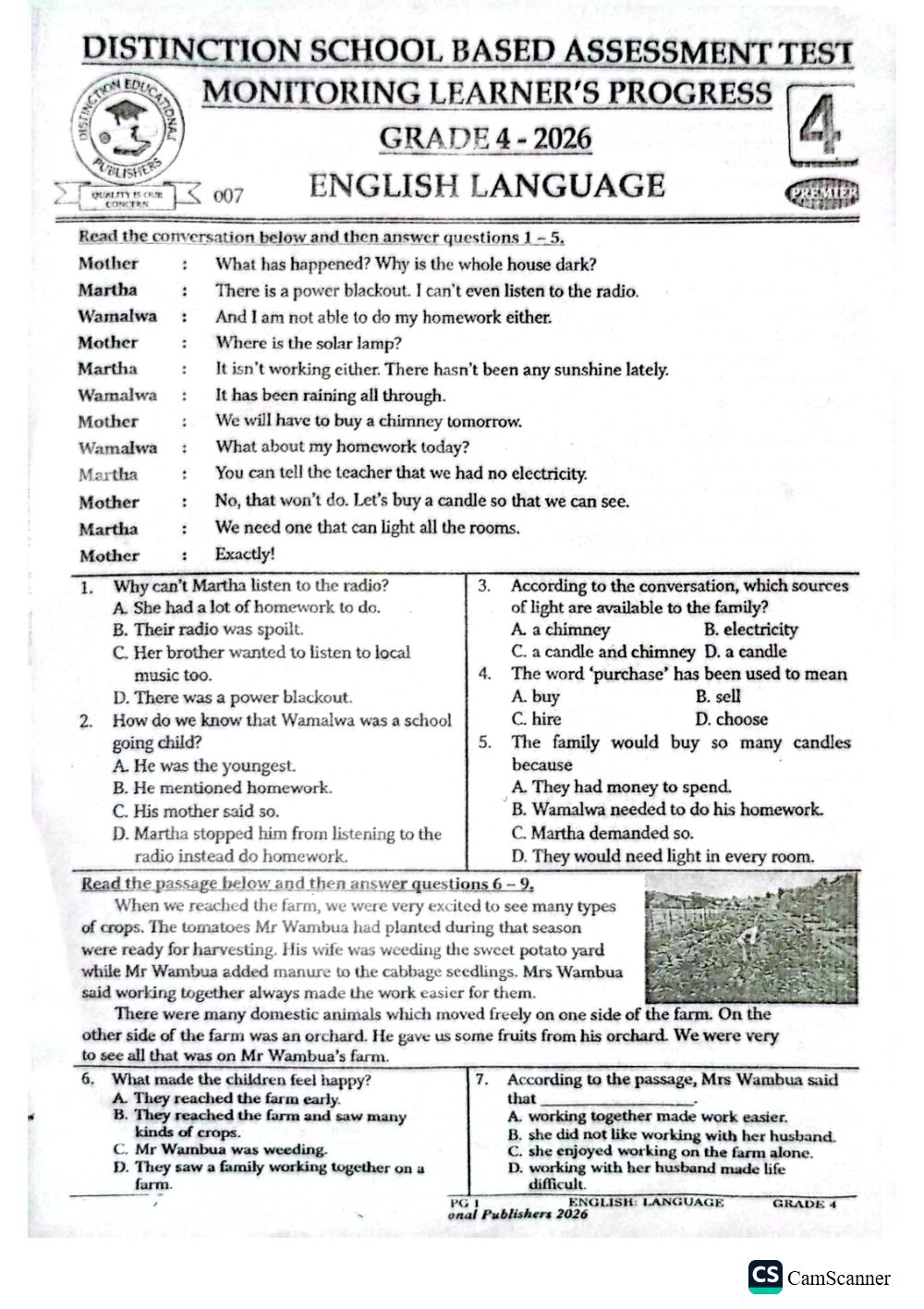 Thumbnail preview of Grade 4 Term 3 2026 Assessment English 3