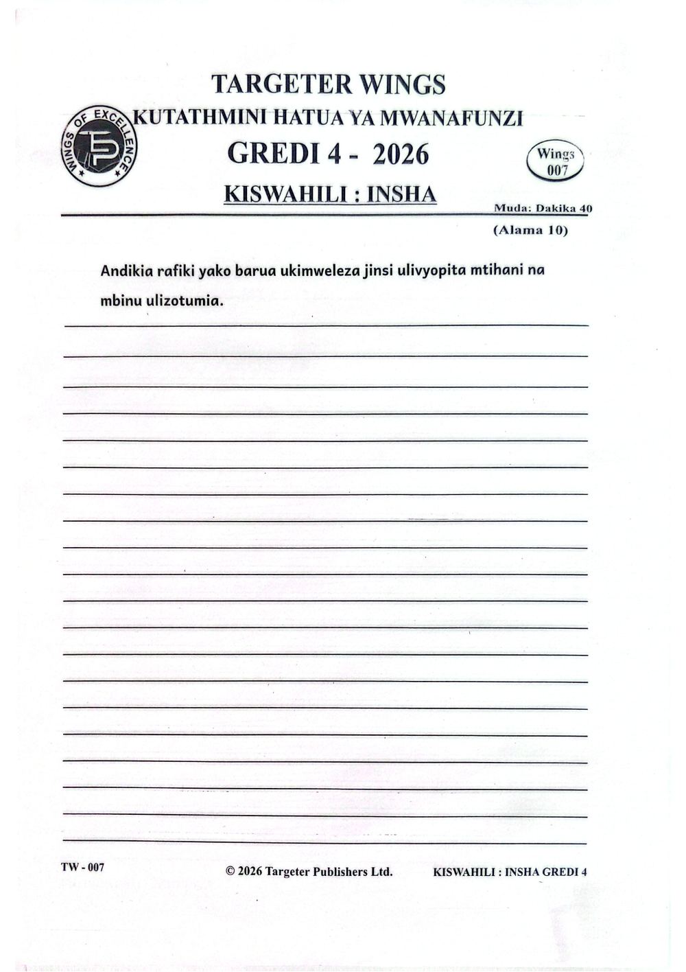 Thumbnail preview of Grade 4 Term 3 2026 Assessment Insha