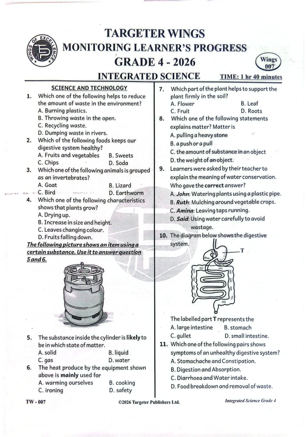 Thumbnail preview of Grade 4 Term 3 2026 Assessment Integrated Science