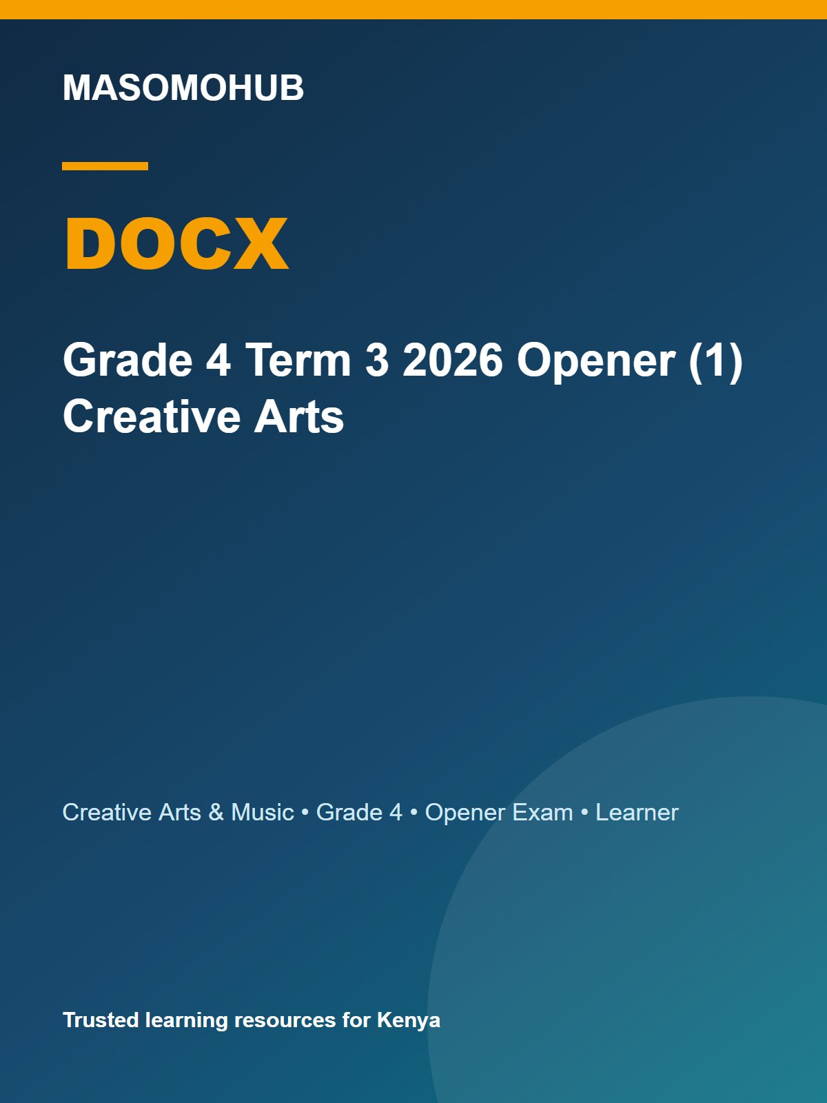 Thumbnail preview of Grade 4 Term 3 2026 Opener (1) Creative Arts
