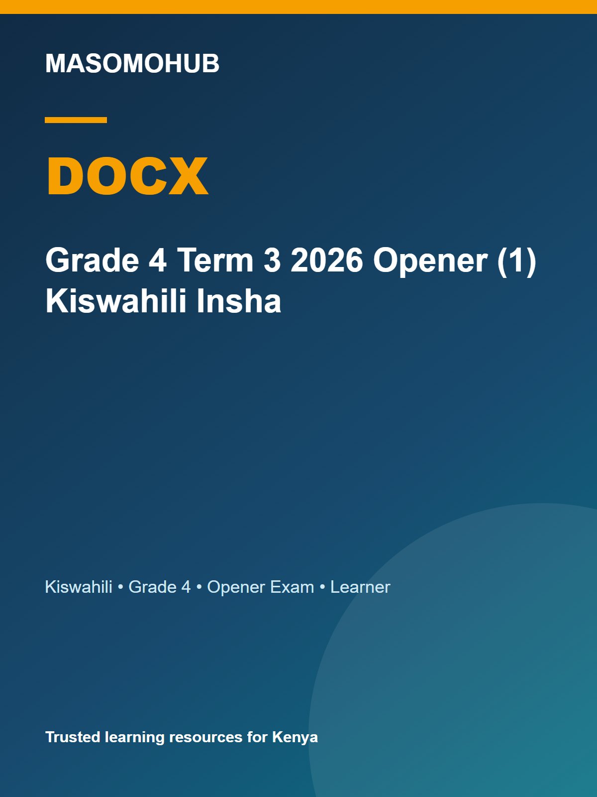 Thumbnail preview of Grade 4 Term 3 2026 Opener (1) Kiswahili Insha