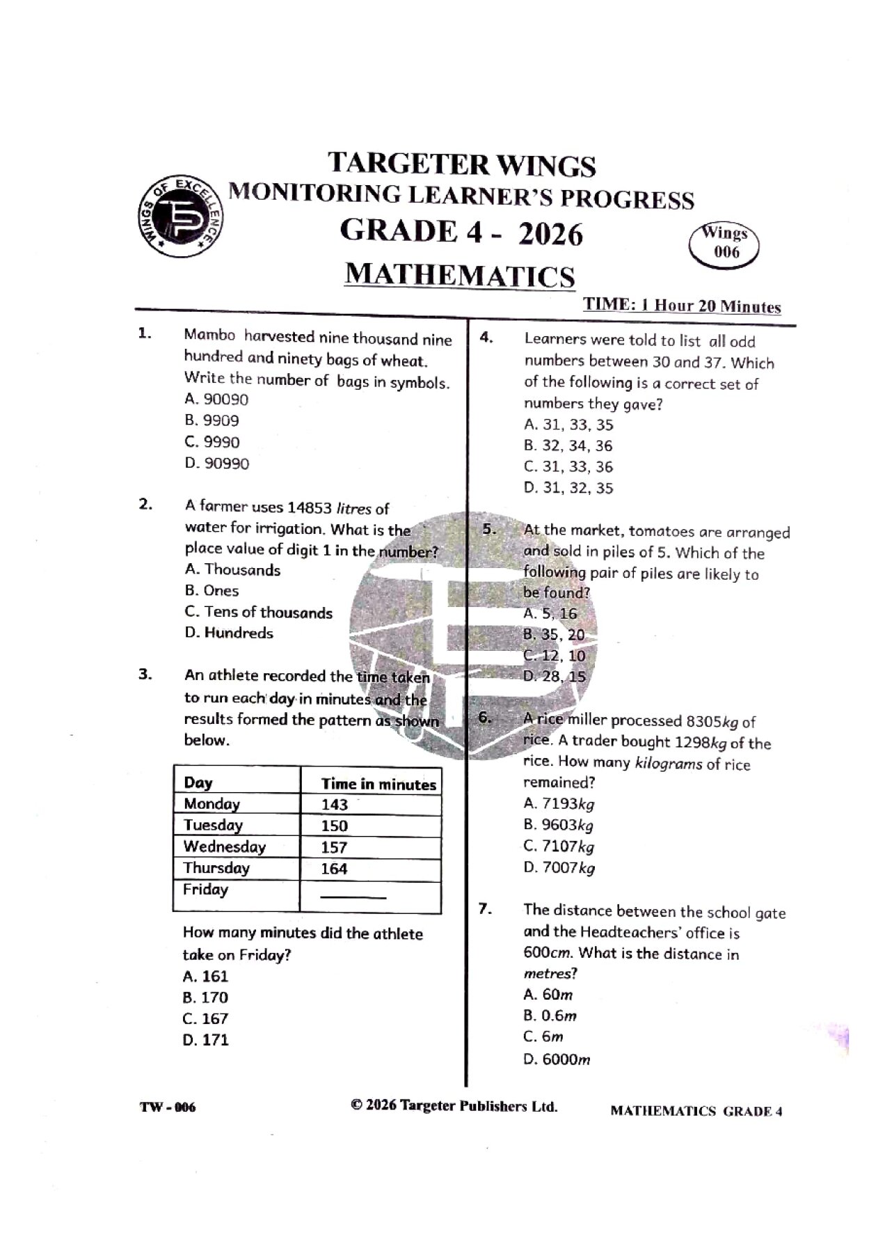 Thumbnail preview of GRADE 4 TERM 3 2026 OPENER COMBINED SET