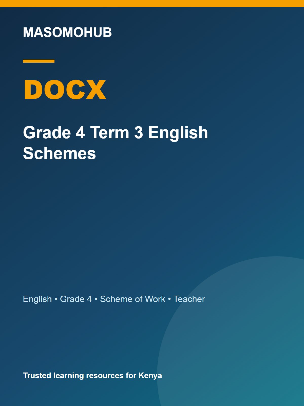 Preview of Grade 4 English Schemes of Work Term 3 2026
