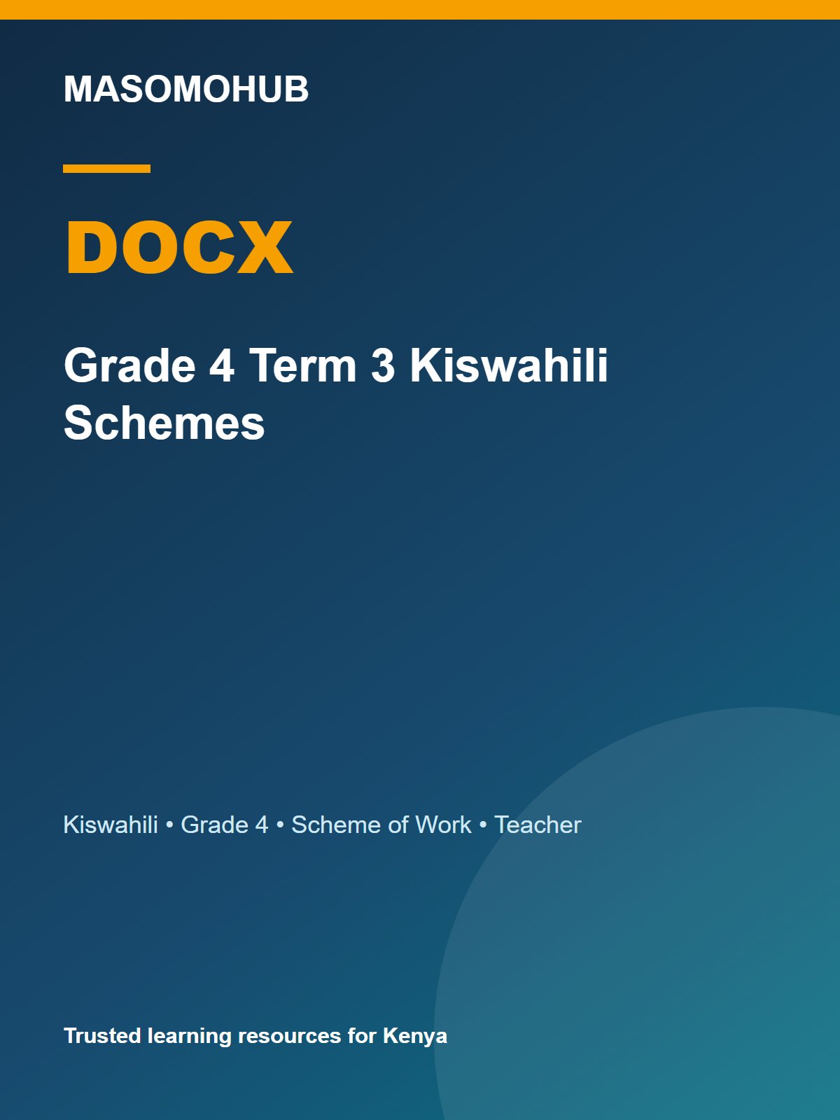 Thumbnail preview of Grade 4 Term 3 Kiswahili Schemes