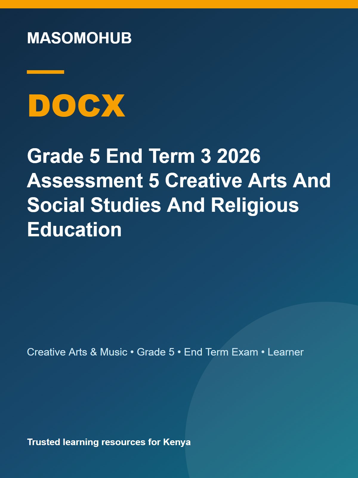 Thumbnail preview of Grade 5 End Term 3 2026 Assessment 5 Creative Arts And Social Studies And Religious Education
