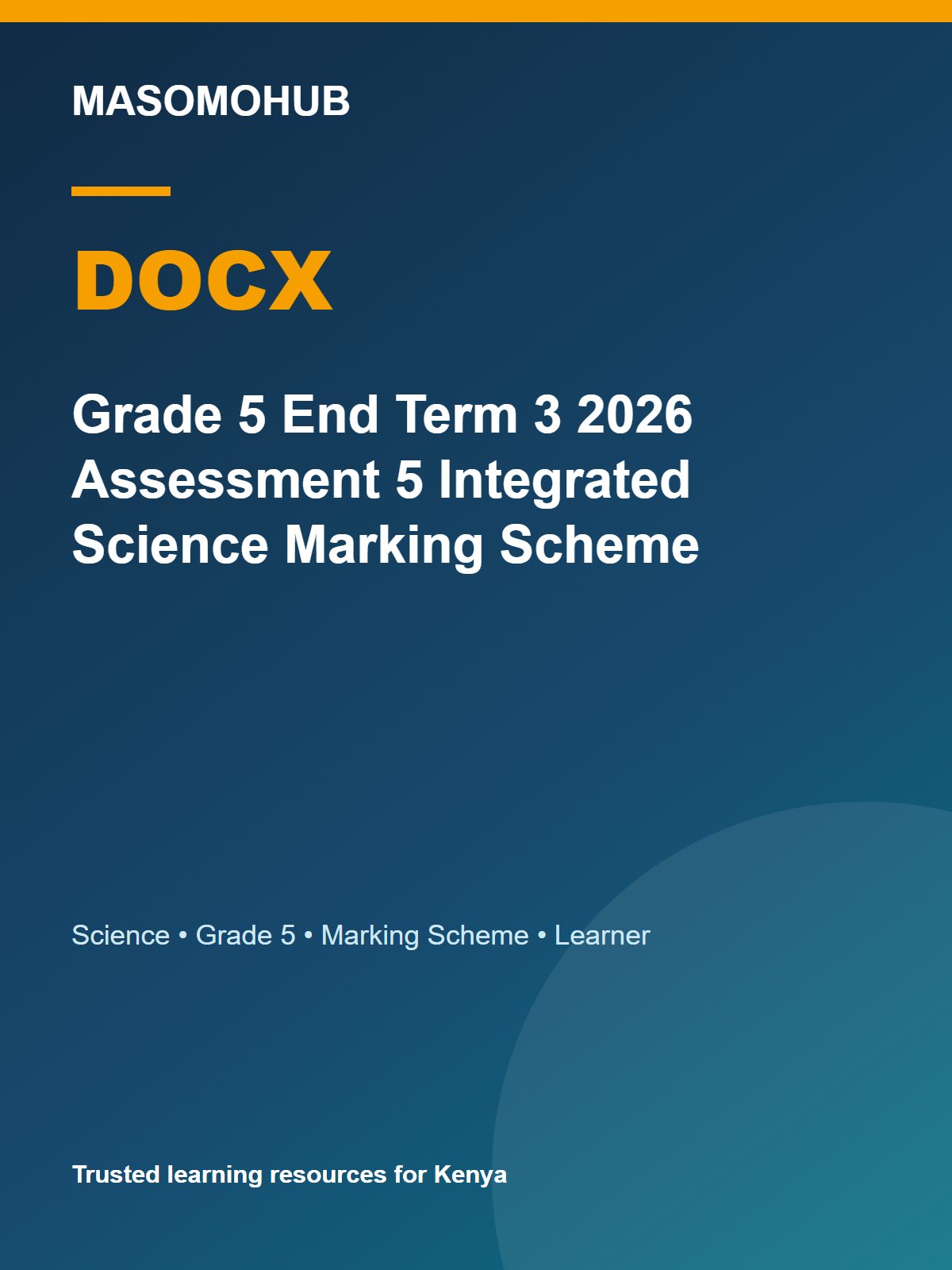 Thumbnail preview of Grade 5 End Term 3 2026 Assessment 5 Integrated Science Marking Scheme