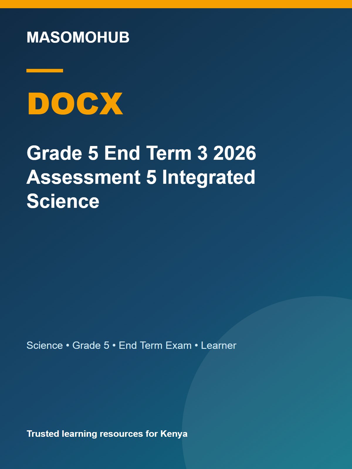 Thumbnail preview of Grade 5 End Term 3 2026 Assessment 5 Integrated Science