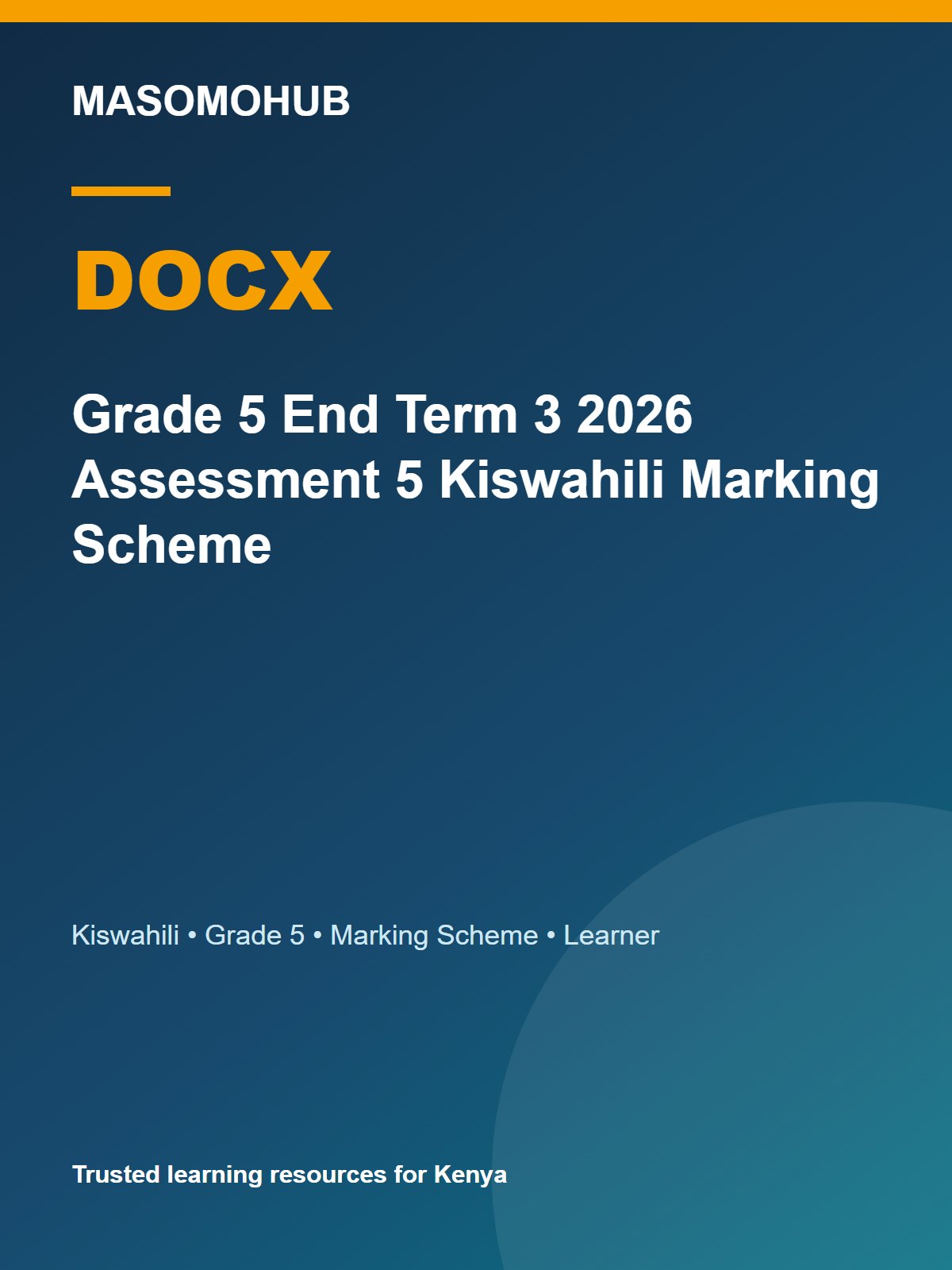 Thumbnail preview of Grade 5 End Term 3 2026 Assessment 5 Kiswahili Marking Scheme
