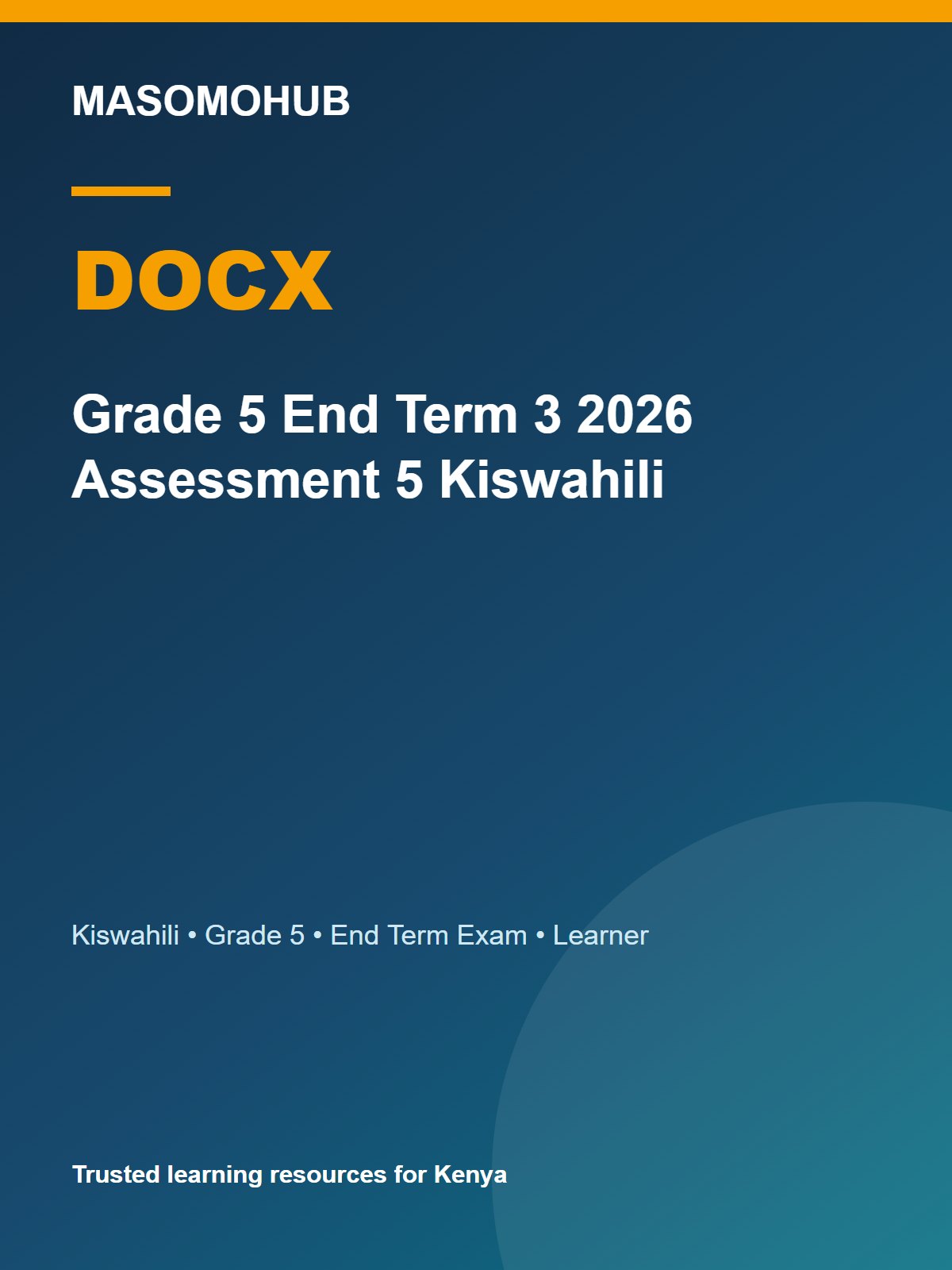 Thumbnail preview of Grade 5 End Term 3 2026 Assessment 5 Kiswahili