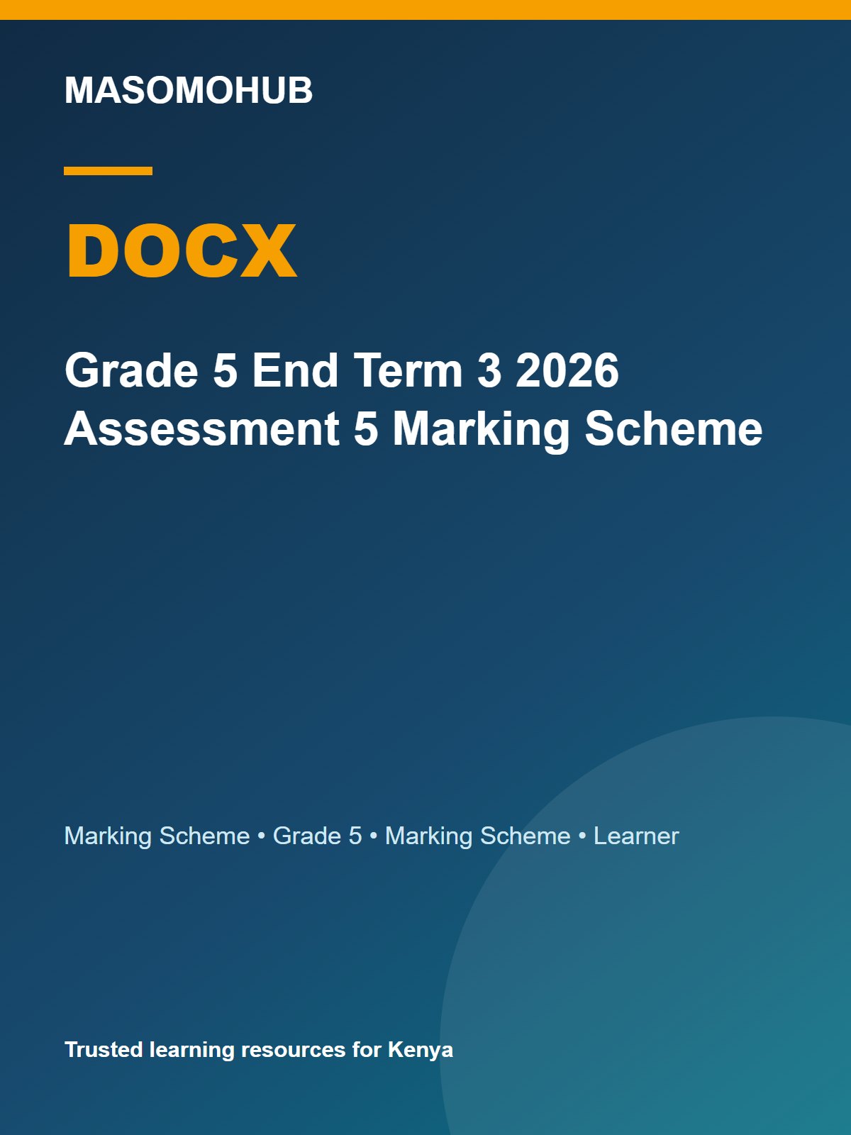 Thumbnail preview of Grade 5 End Term 3 2026 Assessment 5 Marking Scheme