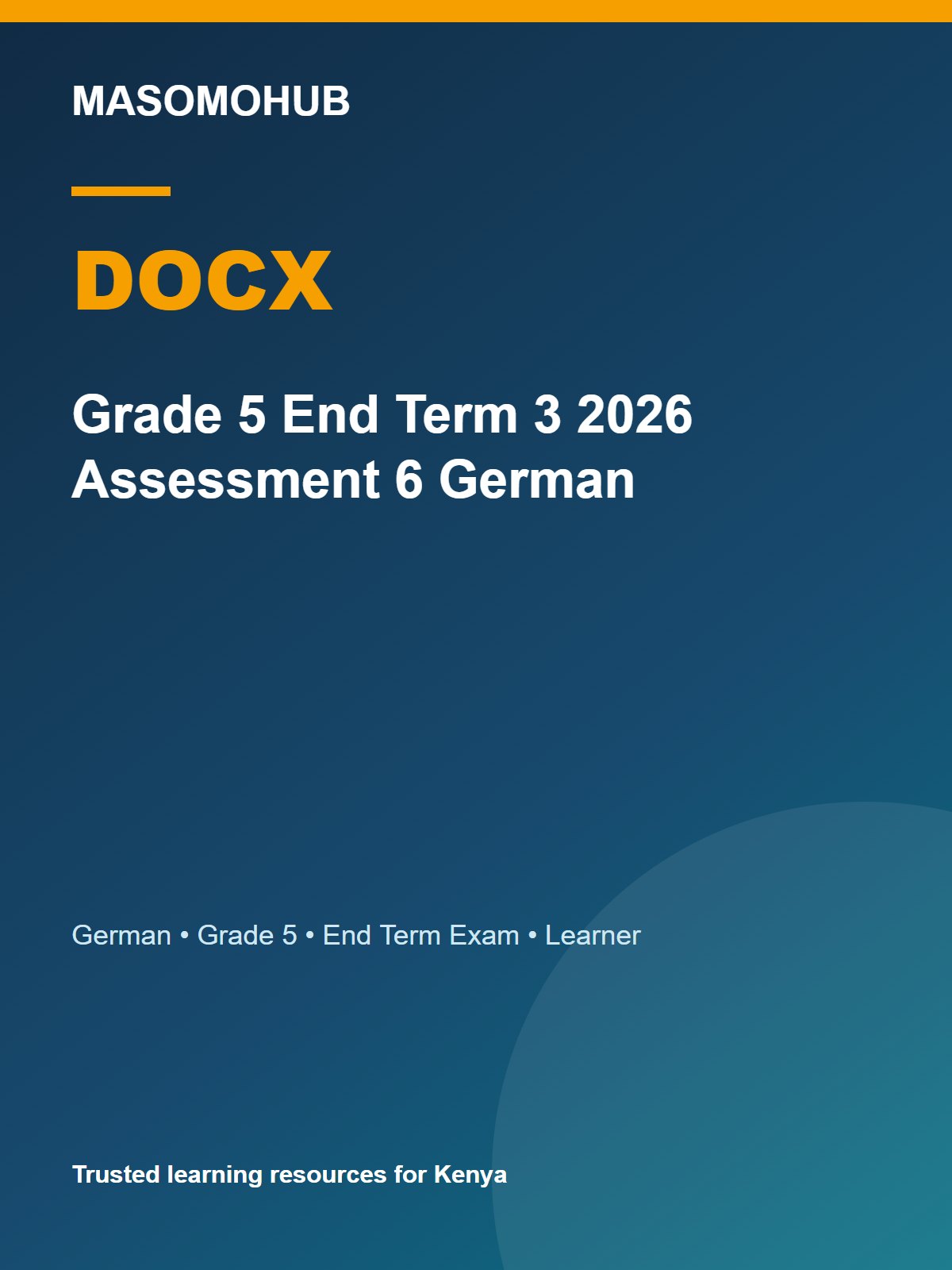 Thumbnail preview of Grade 5 End Term 3 2026 Assessment 6 German