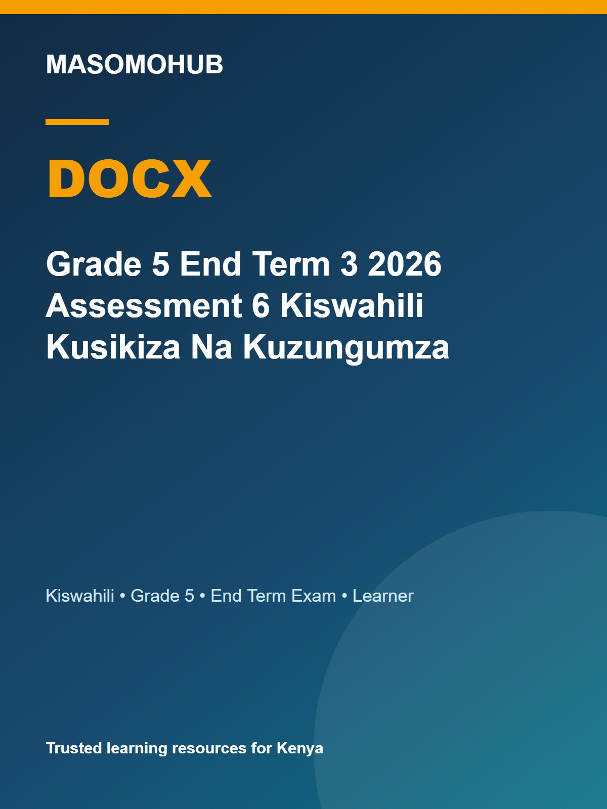 Thumbnail preview of Grade 5 End Term 3 2026 Assessment 6 Kiswahili Kusikiza Na Kuzungumza
