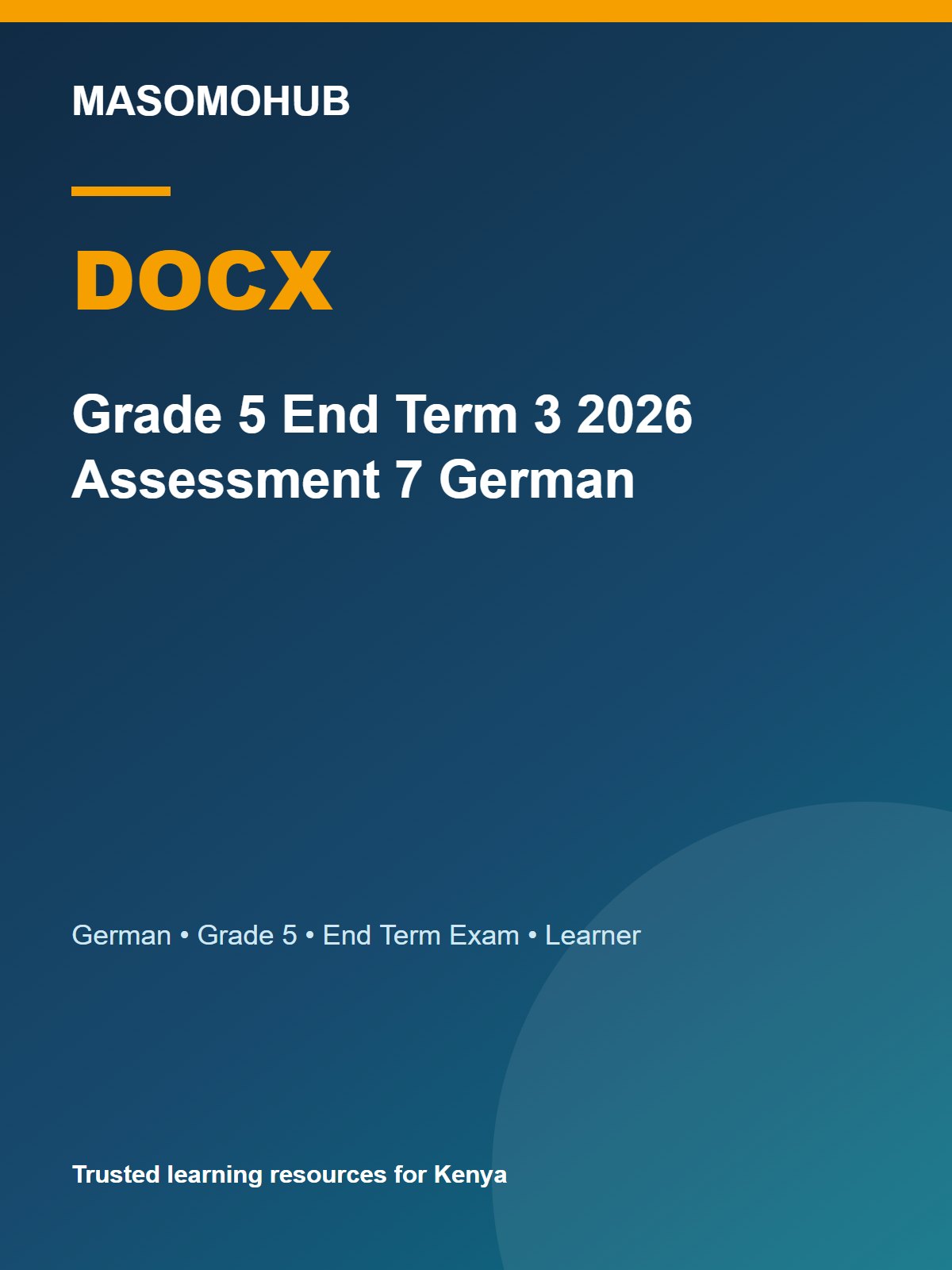 Thumbnail preview of Grade 5 End Term 3 2026 Assessment 7 German