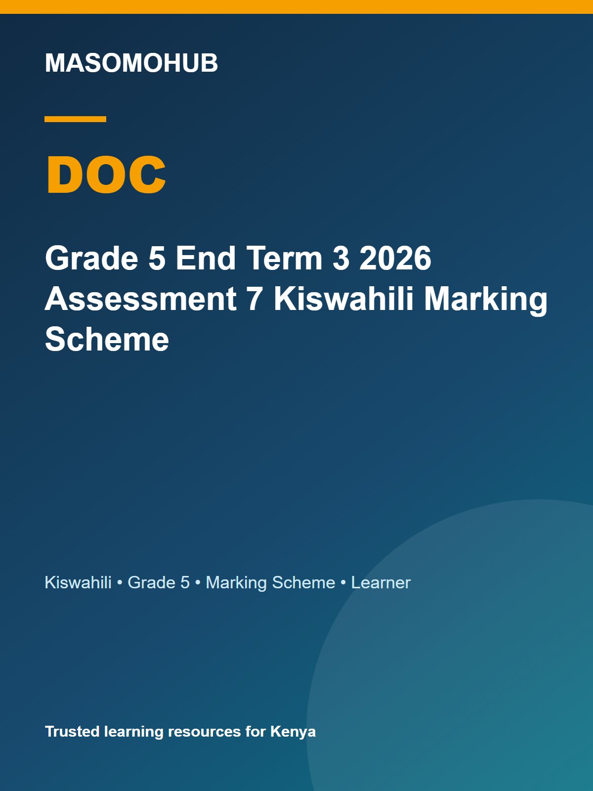 Thumbnail preview of Grade 5 End Term 3 2026 Assessment 7 Kiswahili Marking Scheme
