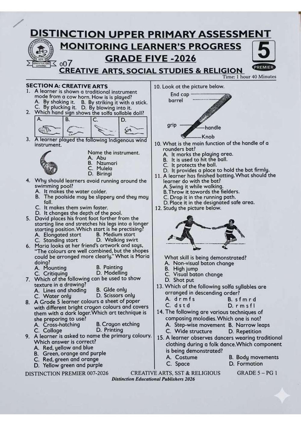 Thumbnail preview of Grade 5 Mid Term 3 2026 Assessment 4 Social Studies