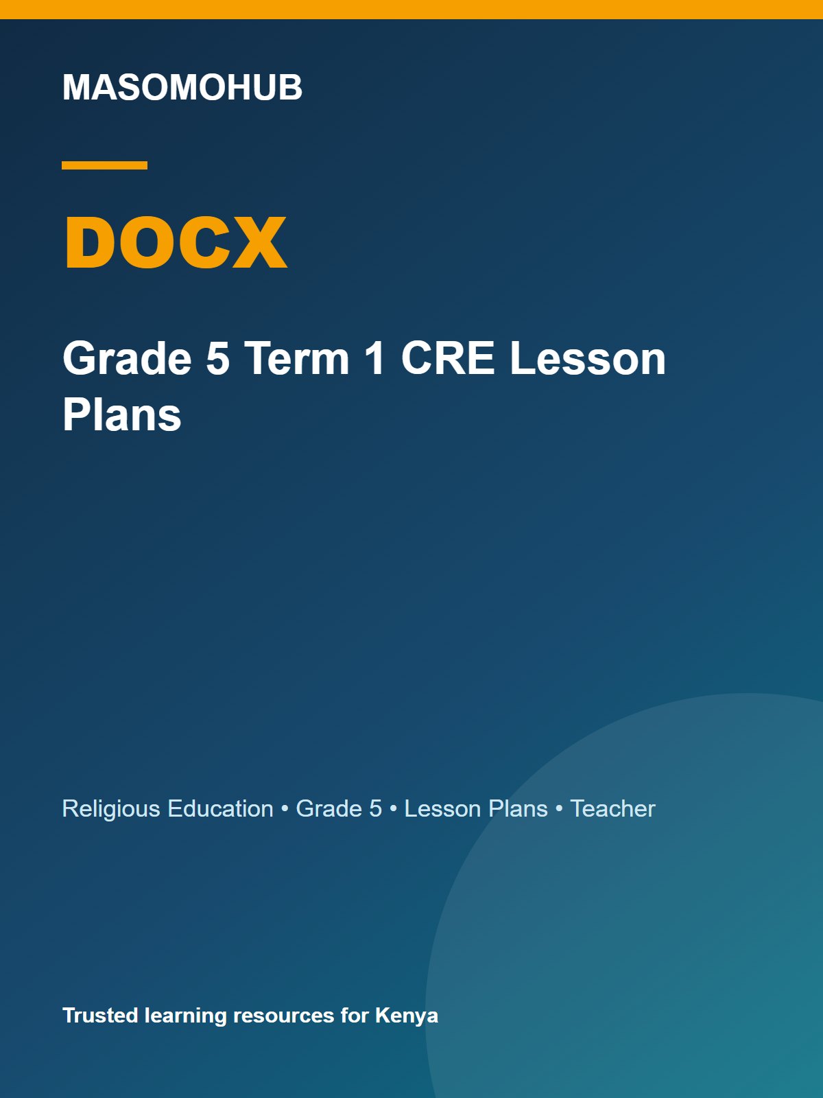 Thumbnail preview of Grade 5 Term 1 CRE Lesson Plans