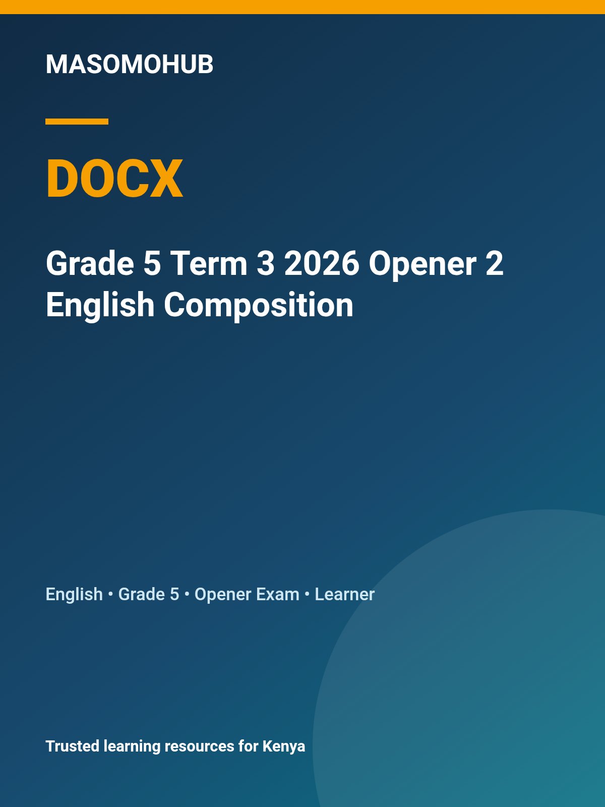 Thumbnail preview of Grade 5 Term 3 2026 Opener 2 English Composition