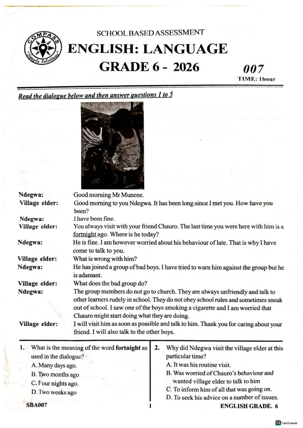 Thumbnail preview of Grade 6 2026 Term 3 School Based Assessment English