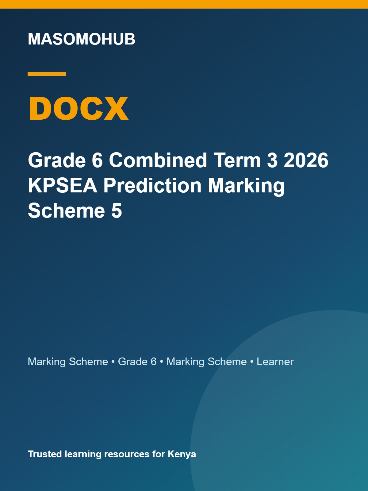 Thumbnail preview of Grade 6 Combined Term 3 2026 KPSEA Prediction Marking Scheme 5