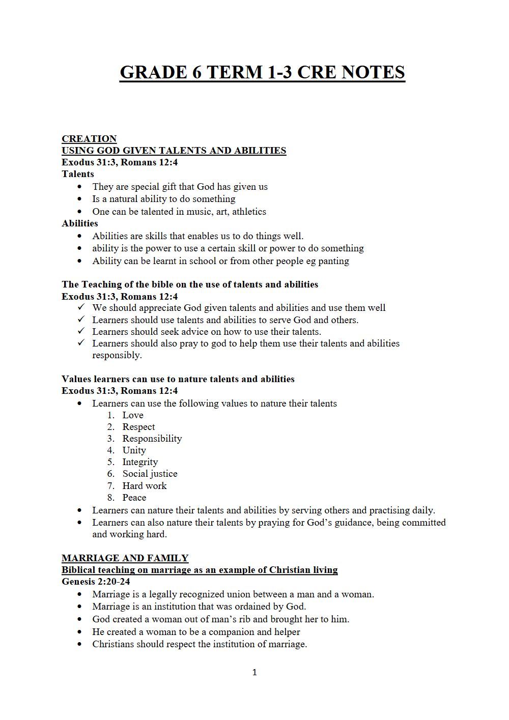 Thumbnail preview of Grade 6 CRE Notes Term 1 3